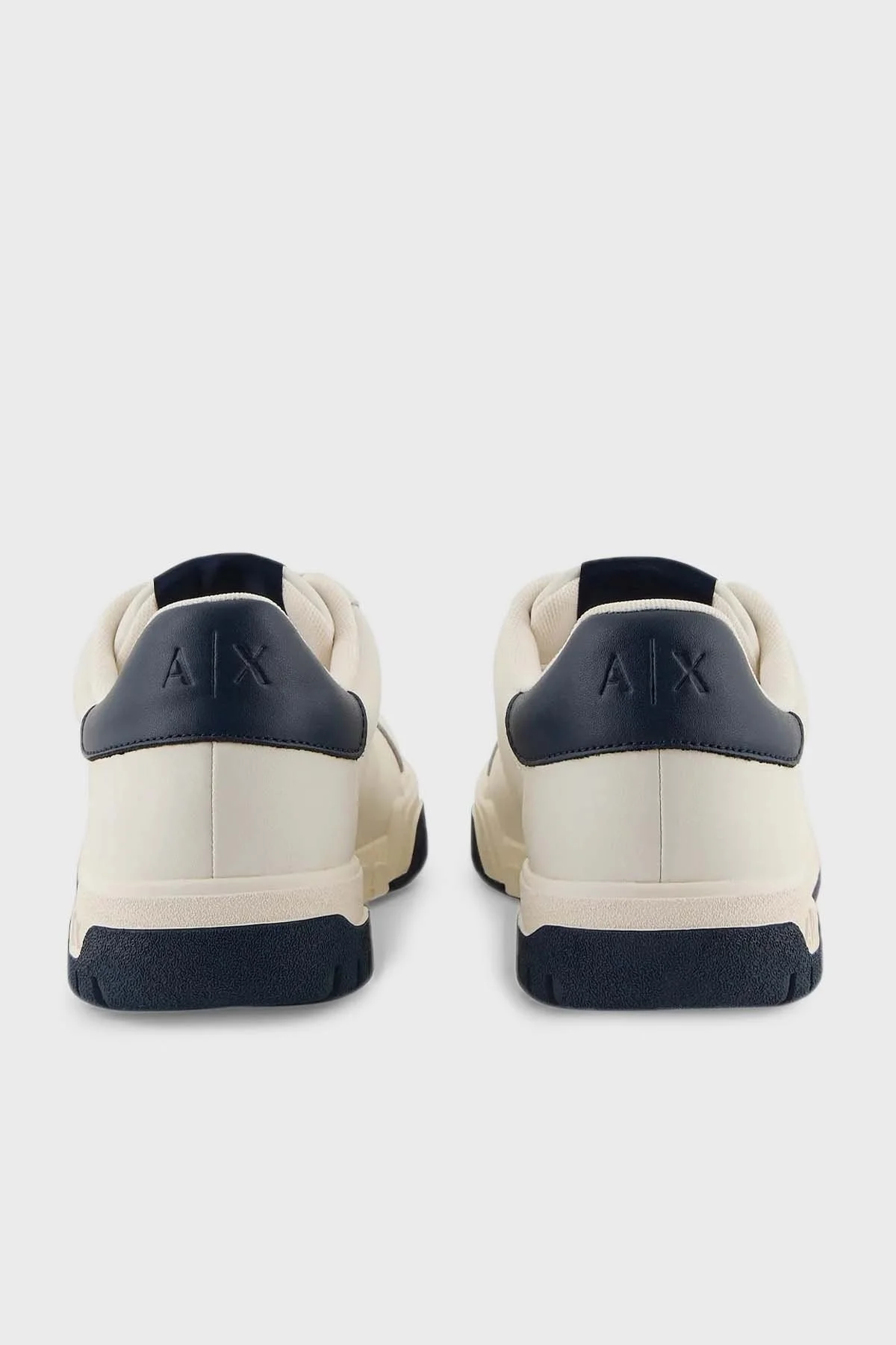 Armani Exchange Deri Sneaker Erkek Ayakkabı XUX212 XV823 N481 BEYAZ-LACİVERT - 4