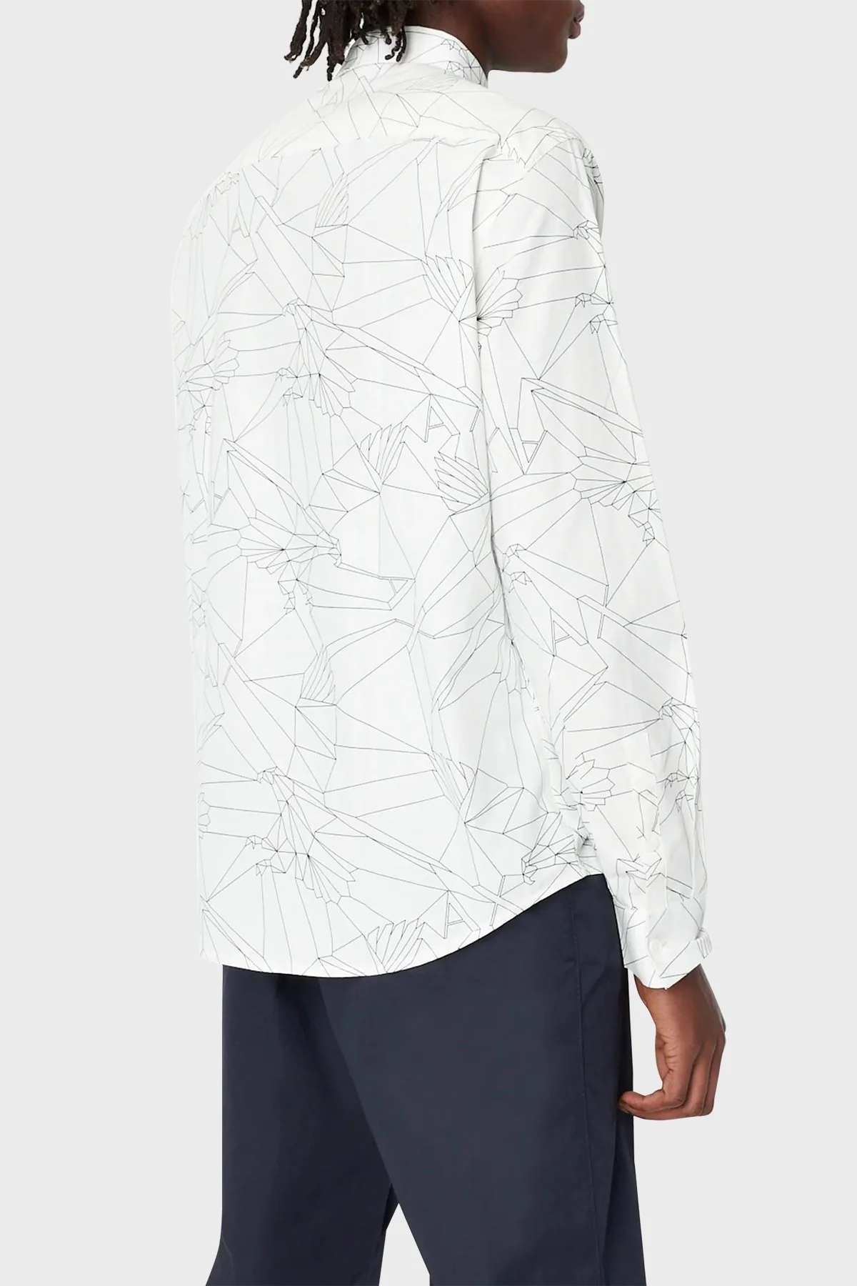 Armani Exchange Desenli % 100 Pamuk Regular Fit Erkek Gömlek 3RZC11 ZNXLZ 01EK BEYAZ - 2