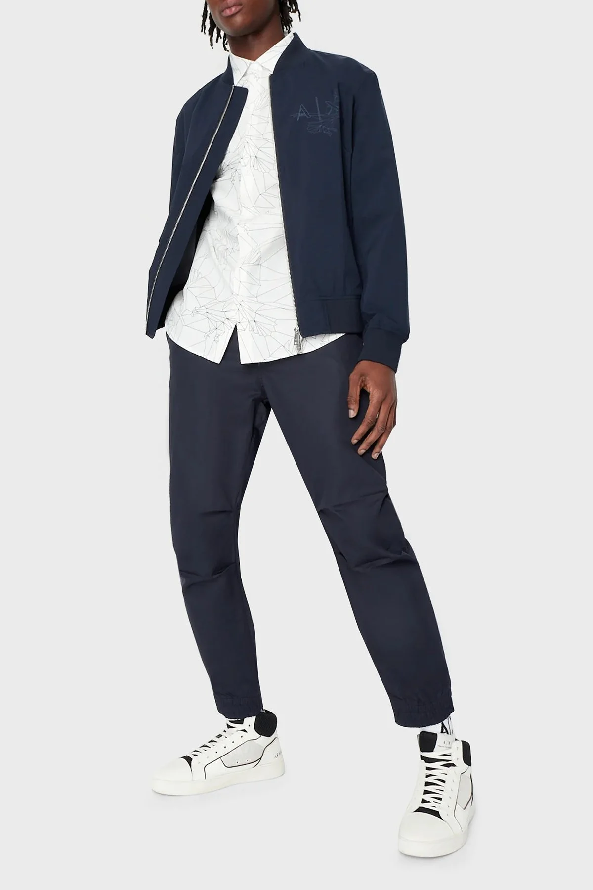 Armani Exchange Desenli % 100 Pamuk Regular Fit Erkek Gömlek 3RZC11 ZNXLZ 01EK BEYAZ - 3