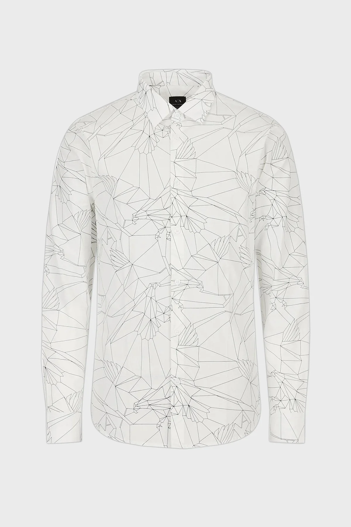 Armani Exchange Desenli % 100 Pamuk Regular Fit Erkek Gömlek 3RZC11 ZNXLZ 01EK BEYAZ - 4