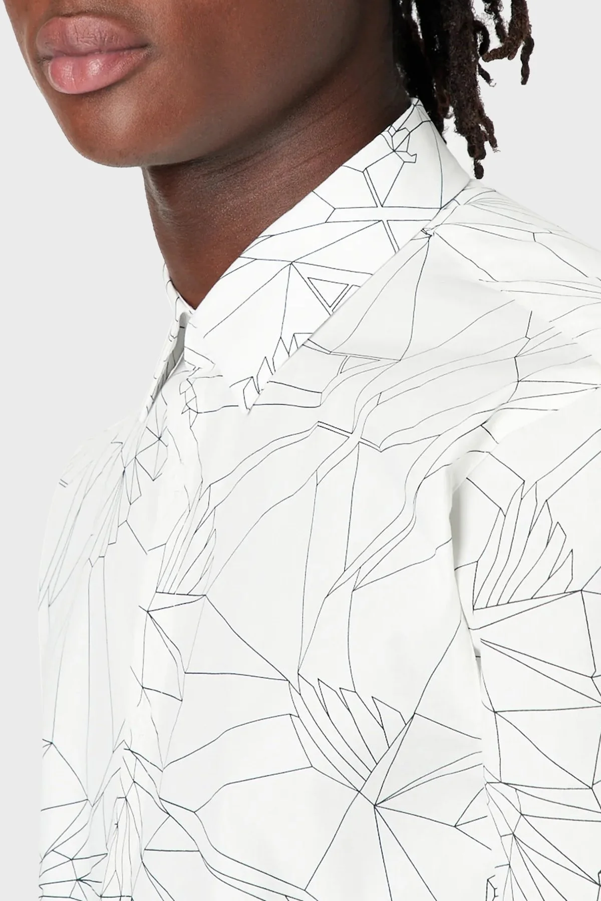 Armani Exchange Desenli % 100 Pamuk Regular Fit Erkek Gömlek 3RZC11 ZNXLZ 01EK BEYAZ - 5