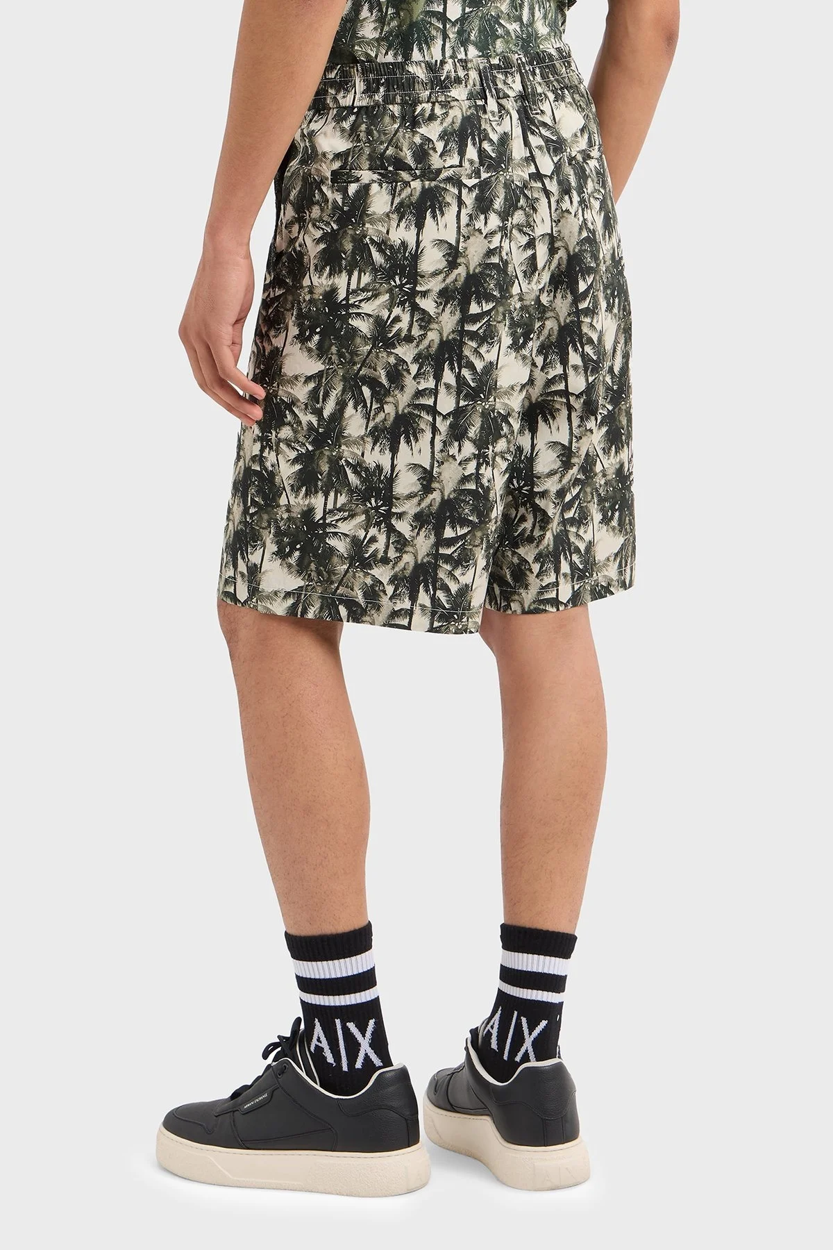 Armani Exchange Desenli % 100 Pamuk Regular Fit Normal Bel Erkek Short XM000427 AF14869 F0039 YEŞİL-BEYAZ - 8