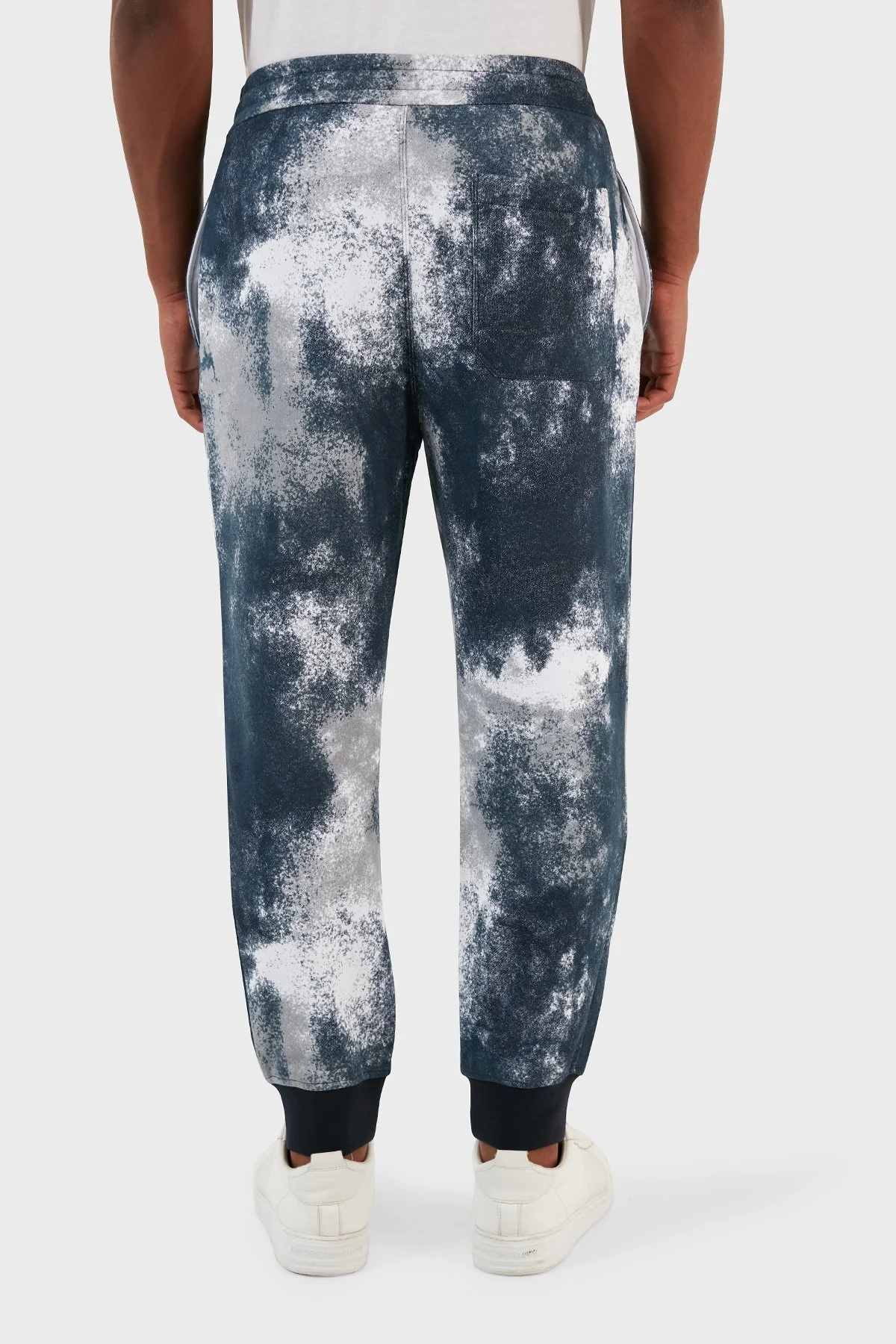 Armani Exchange Desenli Belden Bağlamalı Cepli Spor Erkek Pantolon 6RZPJK ZJDGZ 21CE BEYAZ-MAVİ - 10