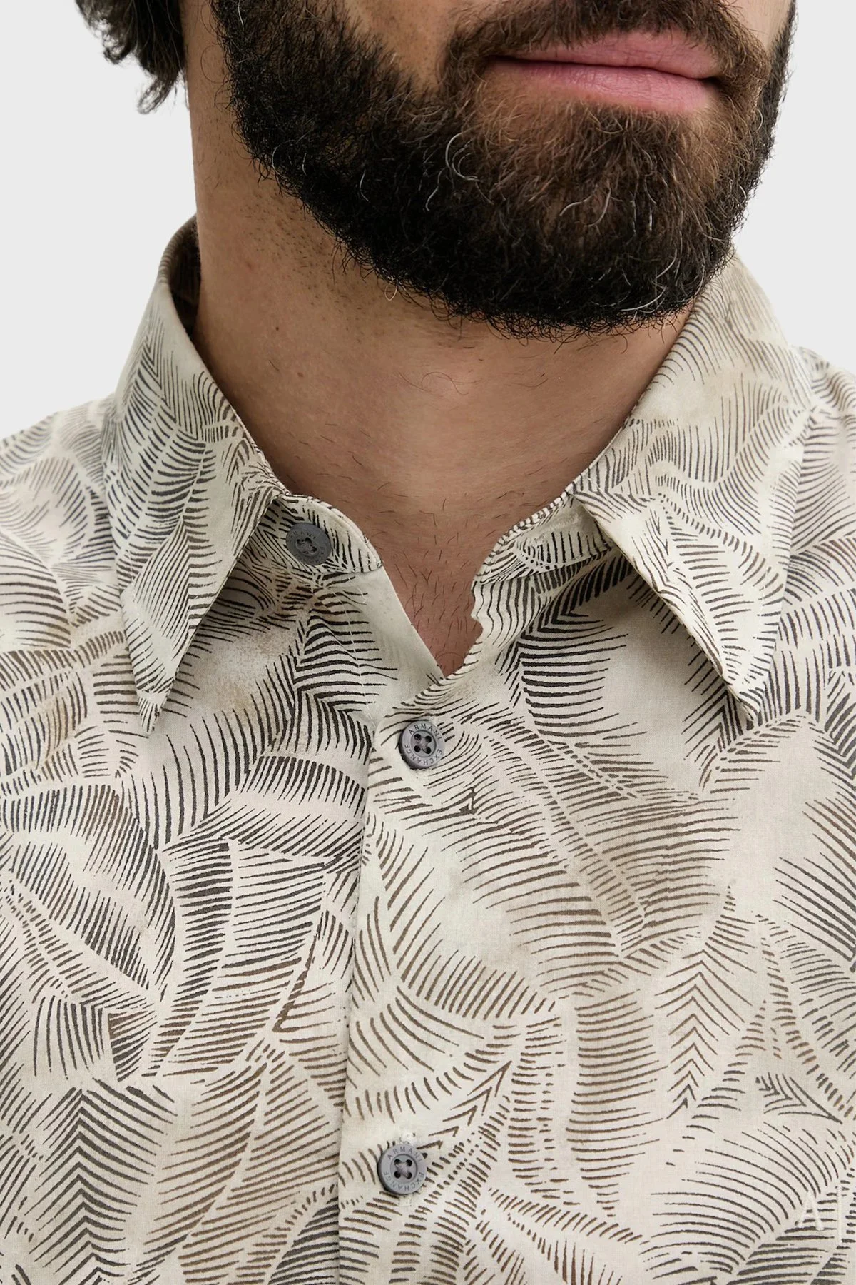 Armani Exchange Desenli Oversize Uzun Kollu Erkek Gömlek XM002290 AF22716 F1146 KREM - 5
