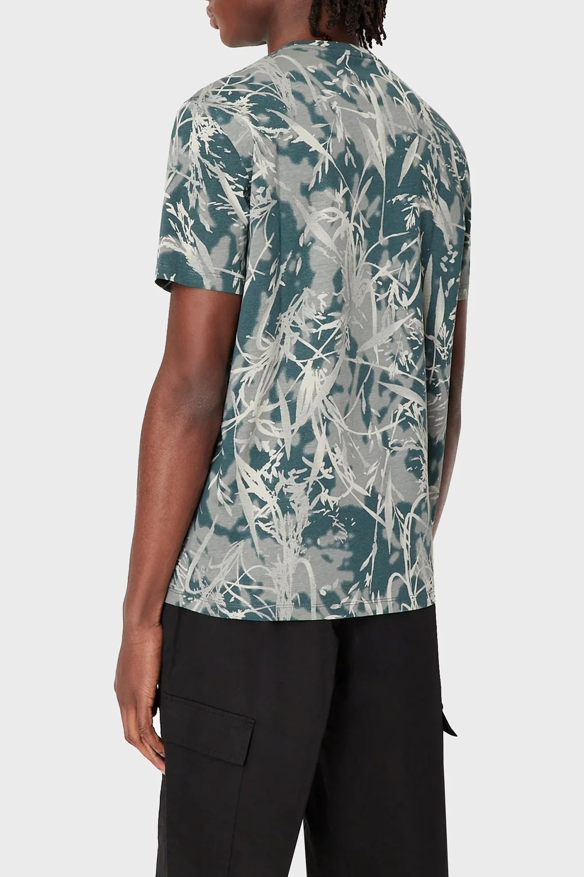 Armani Exchange Desenli Regular Fit Bisiklet Yaka % 100 Pamuk Erkek T Shirt 3RZTHU ZJ8EZ 8804 GRİ-YEŞİL - 2