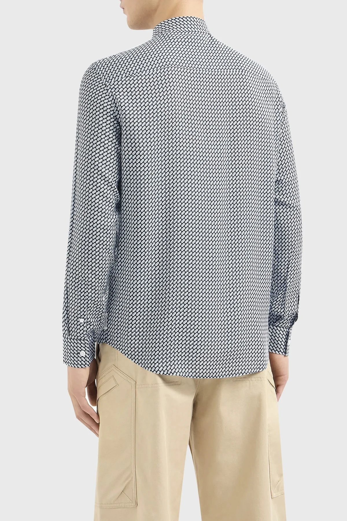 Armani Exchange Desenli Regular Fit Erkek Gömlek 3DZC48 ZNRNZ 71AZ LACİVERT - 3