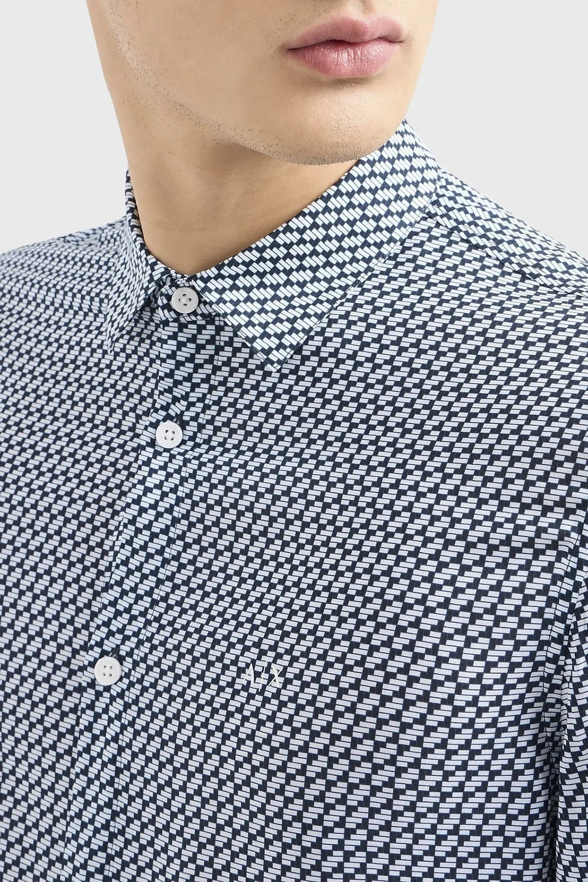 Armani Exchange Desenli Regular Fit Erkek Gömlek 3DZC48 ZNRNZ 71AZ LACİVERT - 4