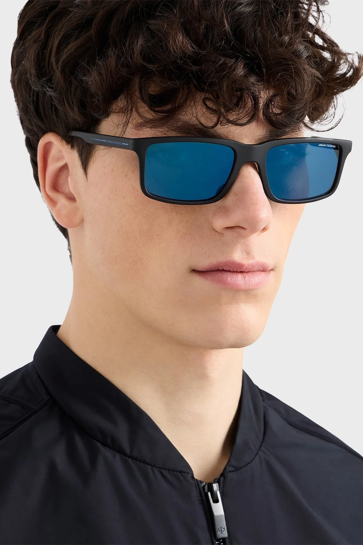 Armani Exchange Dikdörtgen Erkek Gözlük 0AX4157SU 807855 57 Mat Siyah-Koyu Mavi Ayna Mavis - 5