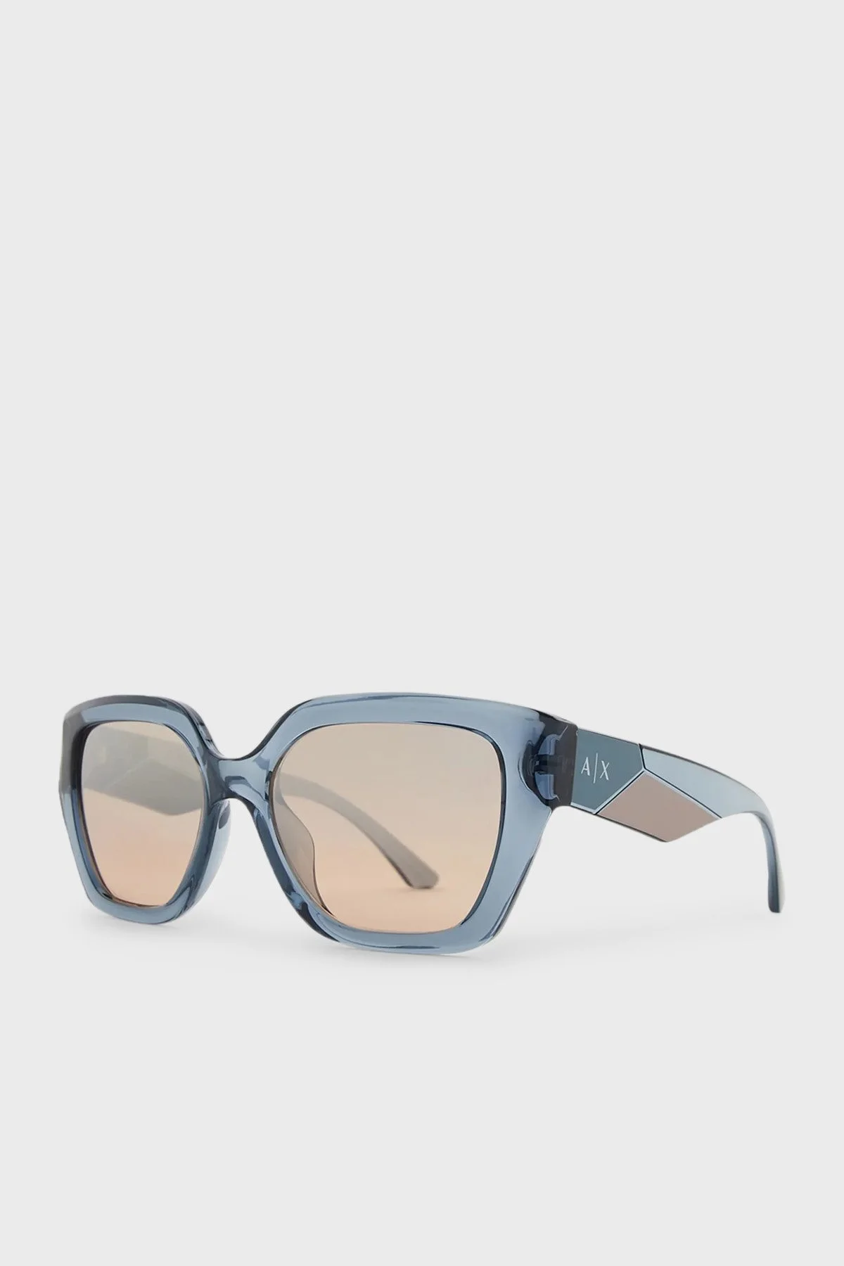 Armani Exchange Dikdörtgen Şeffaf Güneş Kadın Gözlük 0AX4125SU 82408Z 54 Parlak Şeffaf Mavi - 1