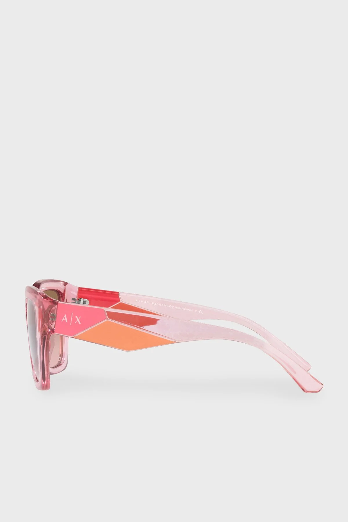 Armani Exchange Dikdörtgen Şeffaf Güneş Bayan Gözlük 0AX4125SU 833911 54 Işıltılı Saydam Pembe - 6