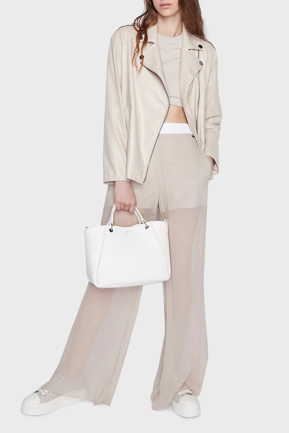 Armani Exchange Elastik Bel Bantlı Cepli Şifon Bayan Pantolon 3RYP03 YN6FZ 2792 BEJ - 1