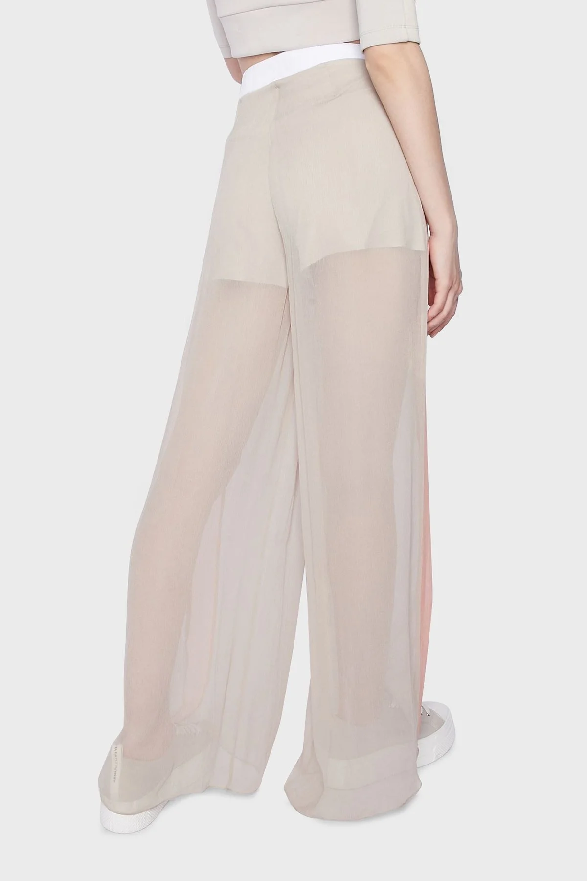 Armani Exchange Elastik Bel Bantlı Cepli Şifon Bayan Pantolon 3RYP03 YN6FZ 2792 BEJ - 4