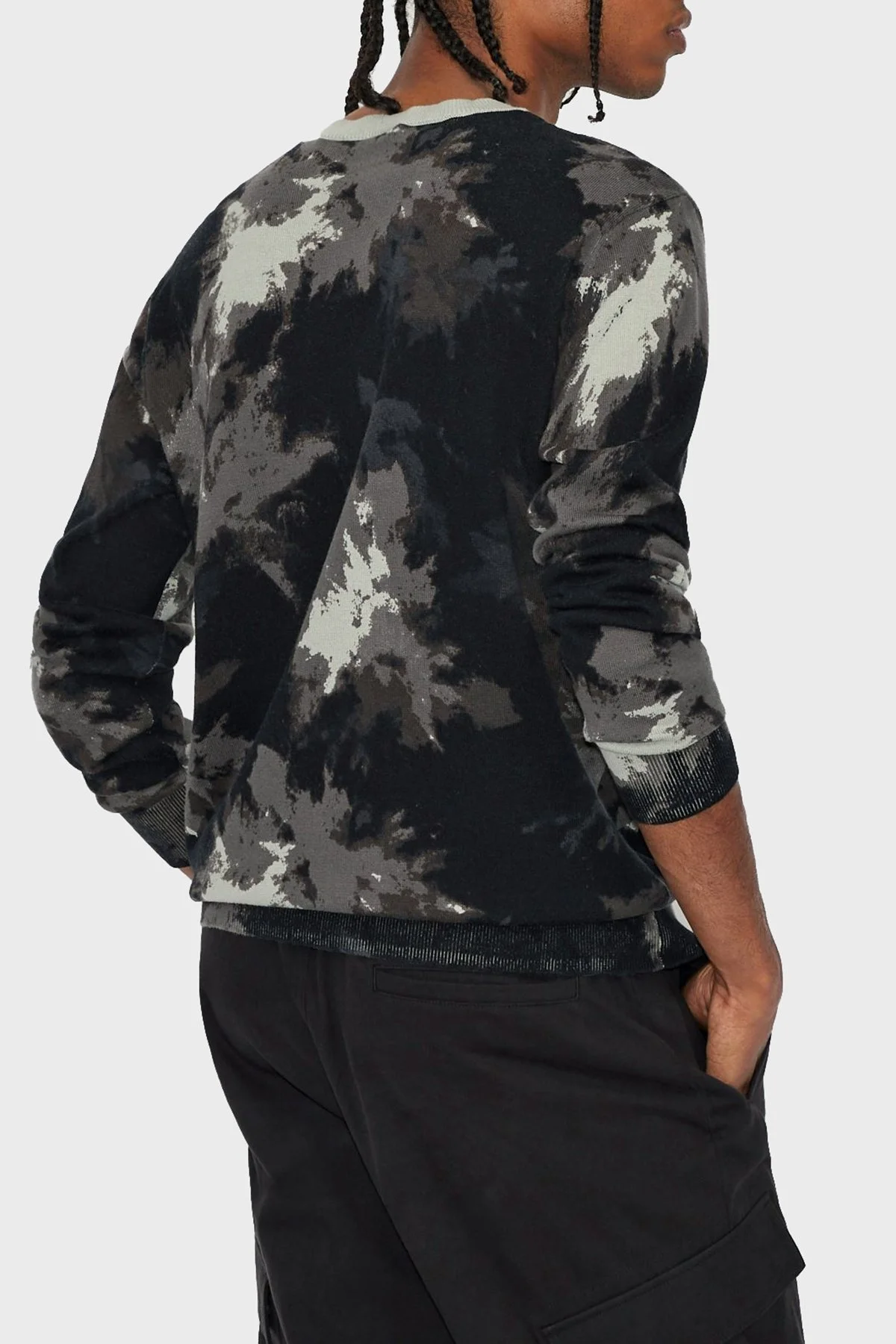 Armani Exchange Logolu % 100 Pamuk Regular Fit Erkek Kazak 6KZM1R ZMX8Z 2208 SİYAH-GRİ - 3