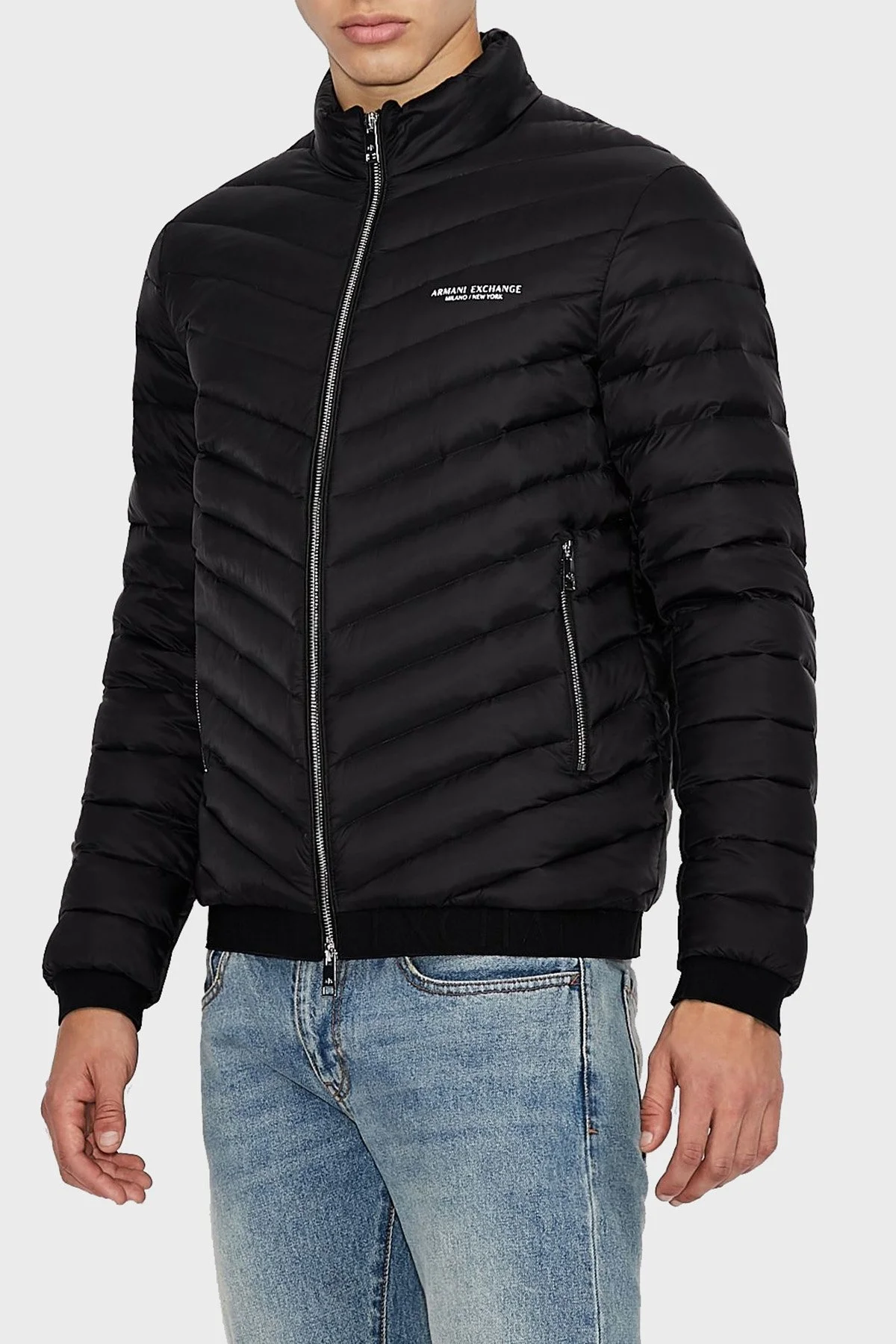 Armani Exchange Logolu Kaz Tüyü Dolgulu Dik Yaka Erkek Mont 8NZB52 ZNW3Z 0217 SİYAH - 1