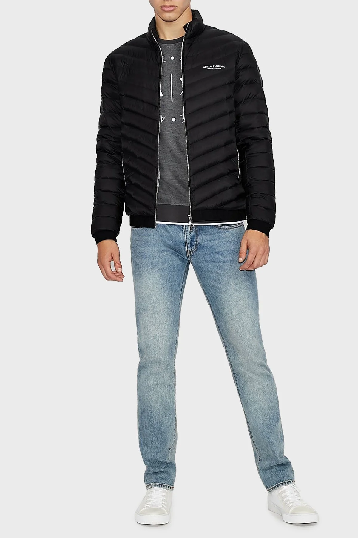 Armani Exchange Logolu Kaz Tüyü Dolgulu Dik Yaka Erkek Mont 8NZB52 ZNW3Z 0217 SİYAH - 2