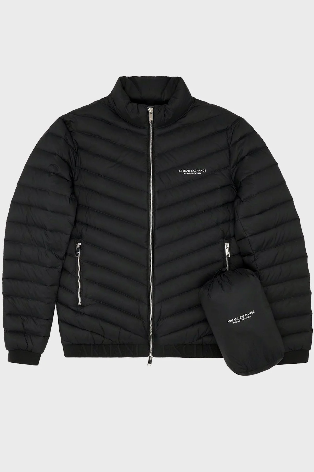 Armani Exchange Logolu Kaz Tüyü Dolgulu Dik Yaka Erkek Mont 8NZB52 ZNW3Z 0217 SİYAH - 6