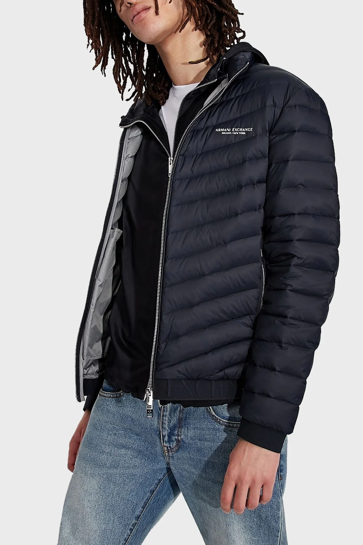 Armani Exchange Logolu Kaz Tüyü Dolgulu Dik Yaka Regular Fit Erkek Mont 8NZB52 ZNW3Z 5578 LACİVERT - 1