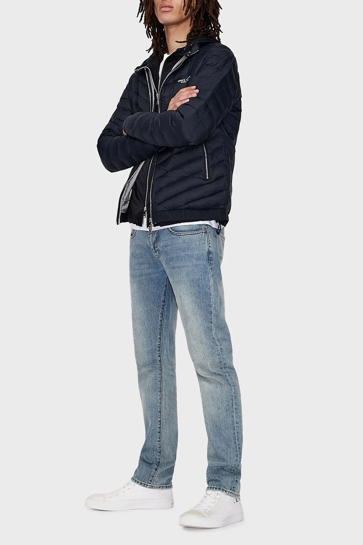 Armani Exchange Logolu Kaz Tüyü Dolgulu Dik Yaka Regular Fit Erkek Mont 8NZB52 ZNW3Z 5578 LACİVERT - 2