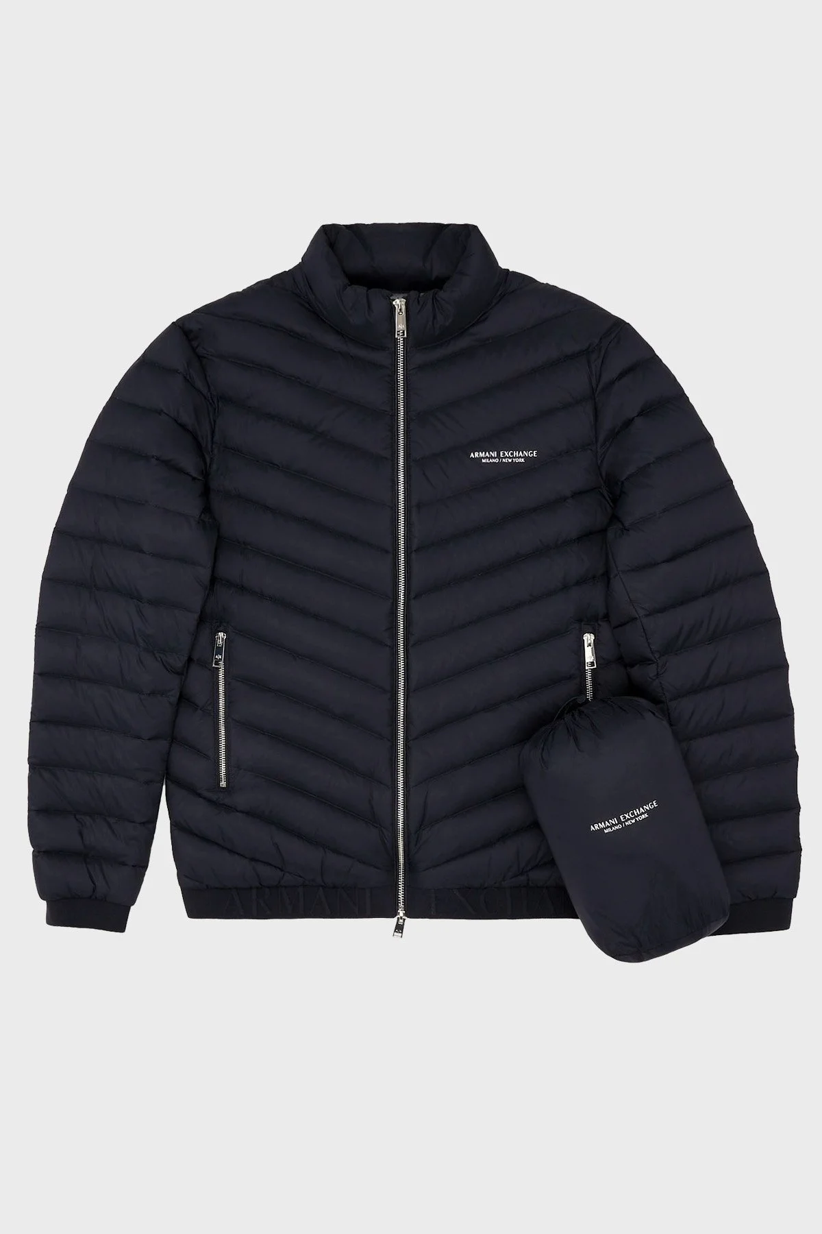 Armani Exchange Logolu Kaz Tüyü Dolgulu Dik Yaka Regular Fit Erkek Mont 8NZB52 ZNW3Z 5578 LACİVERT - 4