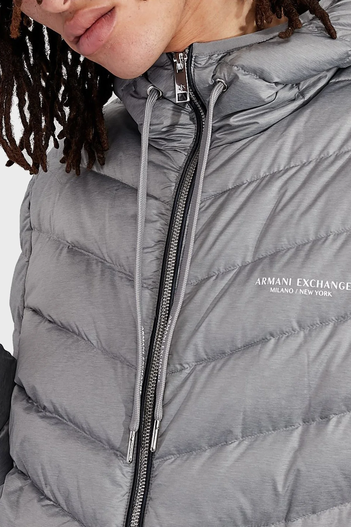 Armani Exchange Logolu Kaz Tüyü Dolgulu Regular Fit Şişme Erkek Mont 8NZB53 ZNW3Z 0902 GRİ - 2