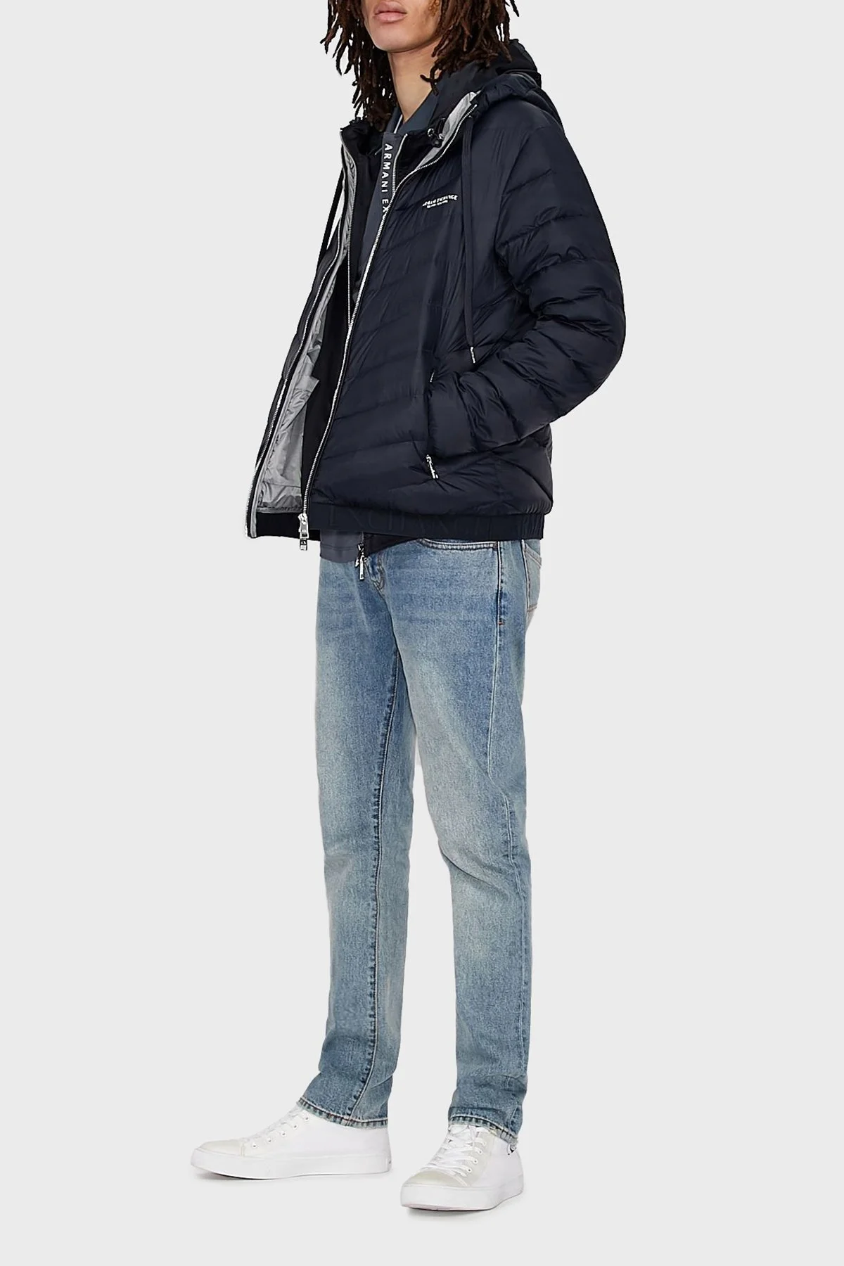 Armani Exchange Kapüşonlu Kaz Tüyü Dolgulu Regular Fit Şişme Erkek Mont 8NZB53 ZNW3Z 5578 LACİVERT - 8