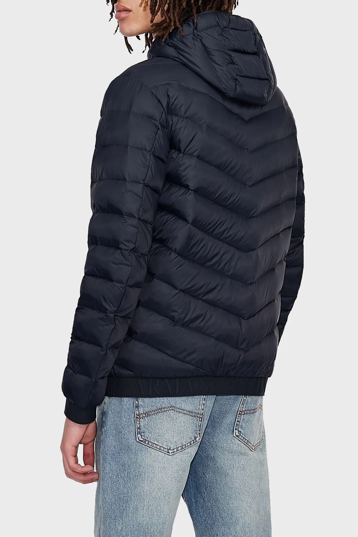 Armani Exchange Kapüşonlu Kaz Tüyü Dolgulu Regular Fit Şişme Erkek Mont 8NZB53 ZNW3Z 5578 LACİVERT - 9