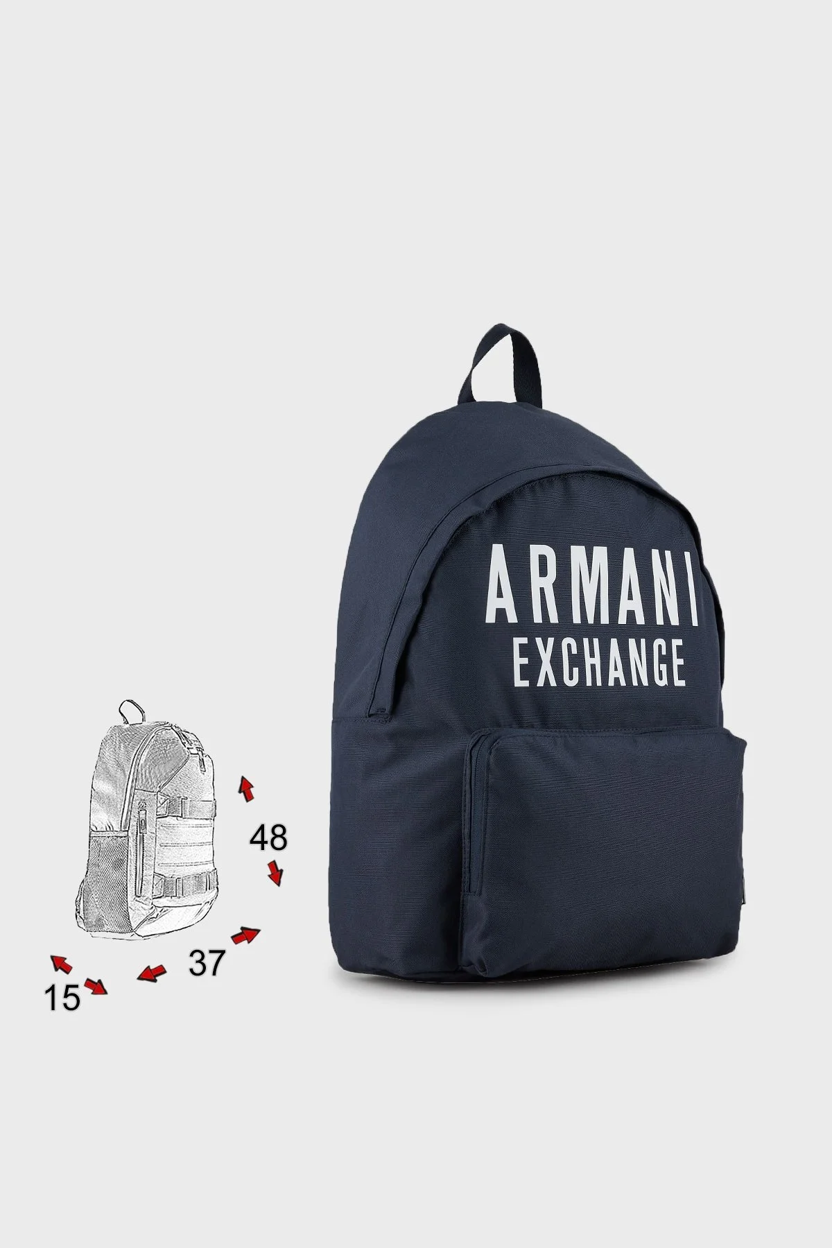 Armani Exchange Logo Baskılı Erkek Sırt Çantası 952336 9A124 37735 LACİVERT - 6