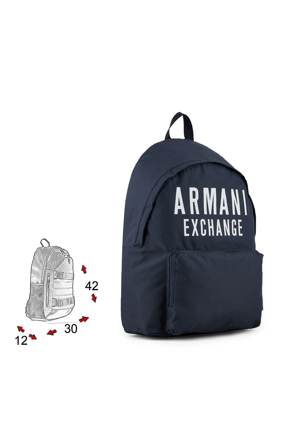 Armani Exchange Logo Baskılı Erkek Sırt Çantası 952336 9A124 37735 LACİVERT - 7