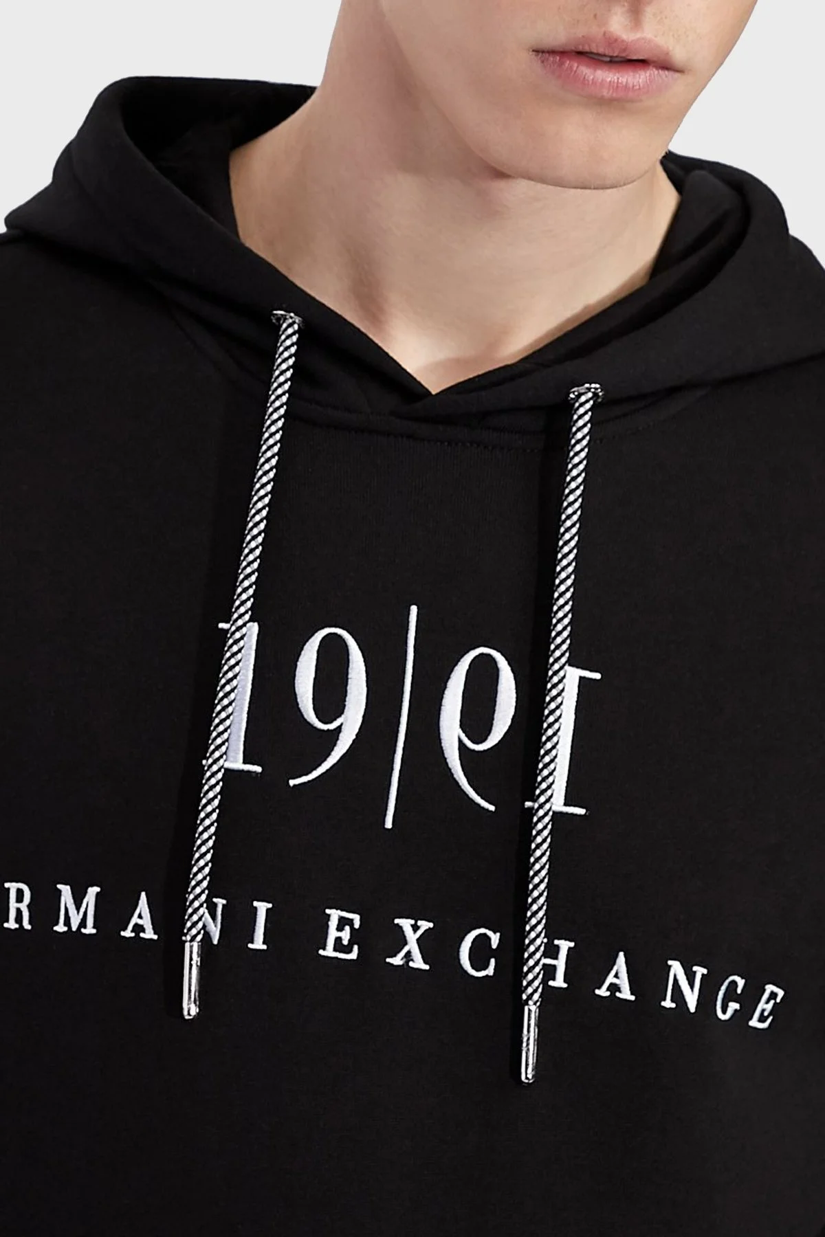 Armani Exchange Baskılı Pamuklu Kapüşonlu Regular Fit Erkek Sweat 6KZMFM ZJ6HZ 1200 SİYAH - 2