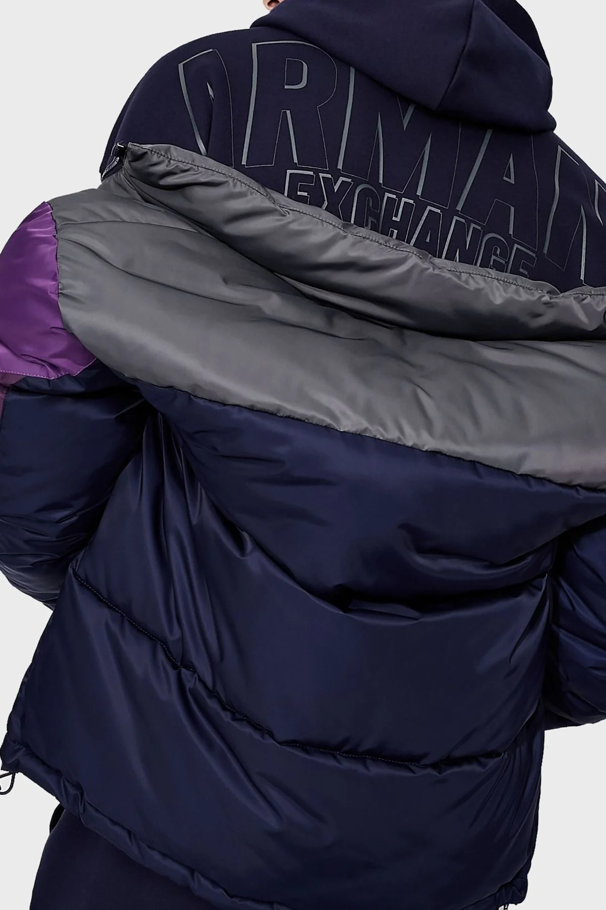 Armani Exchange Pamuklu Kapüşonlu Kanguru Cepli Regular Fit Erkek Sweat 6KZMGF ZJ5GZ 1505 LACİVERT - 3