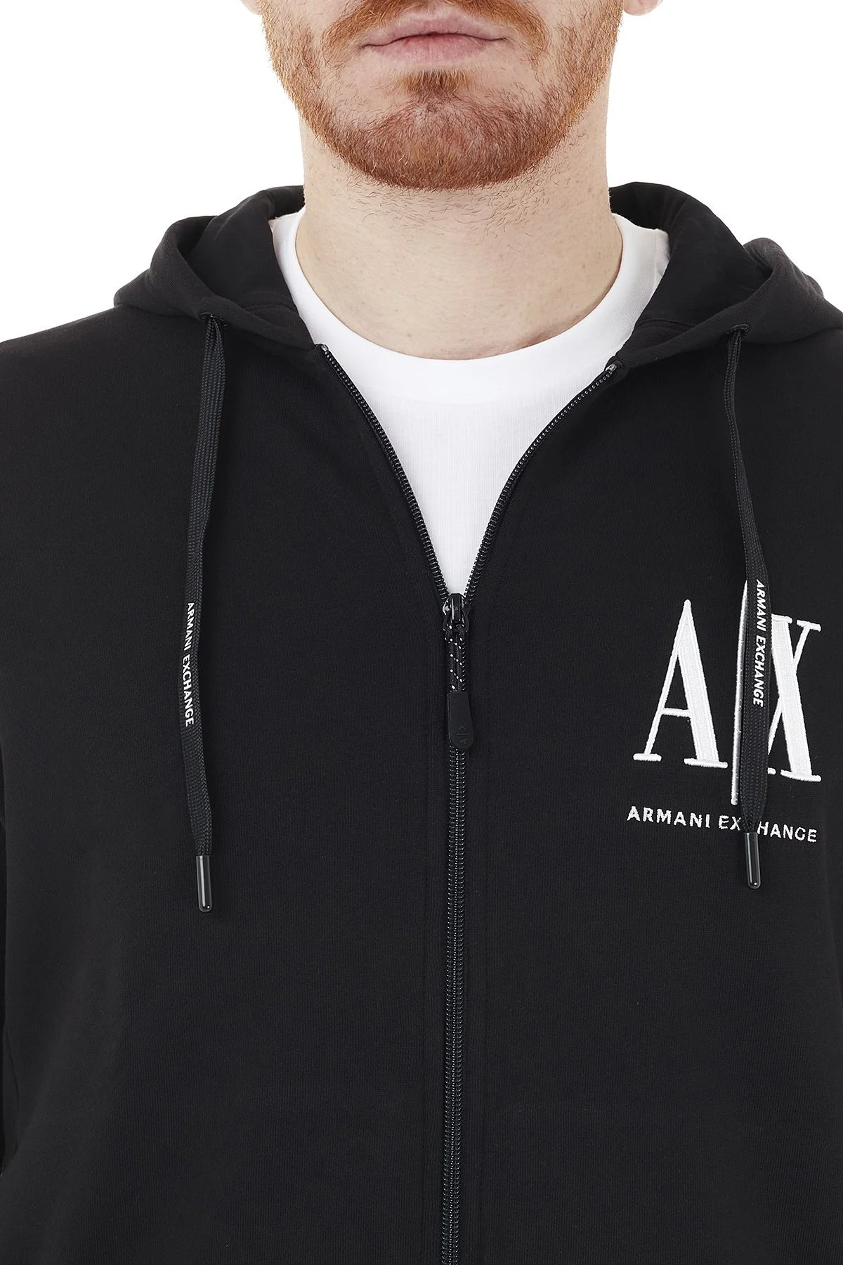 Armani Exchange % 100 Pamuklu Kapüşonlu Erkek Sweat 8NZMPP ZJ1ZZ 1200 SİYAH - 7