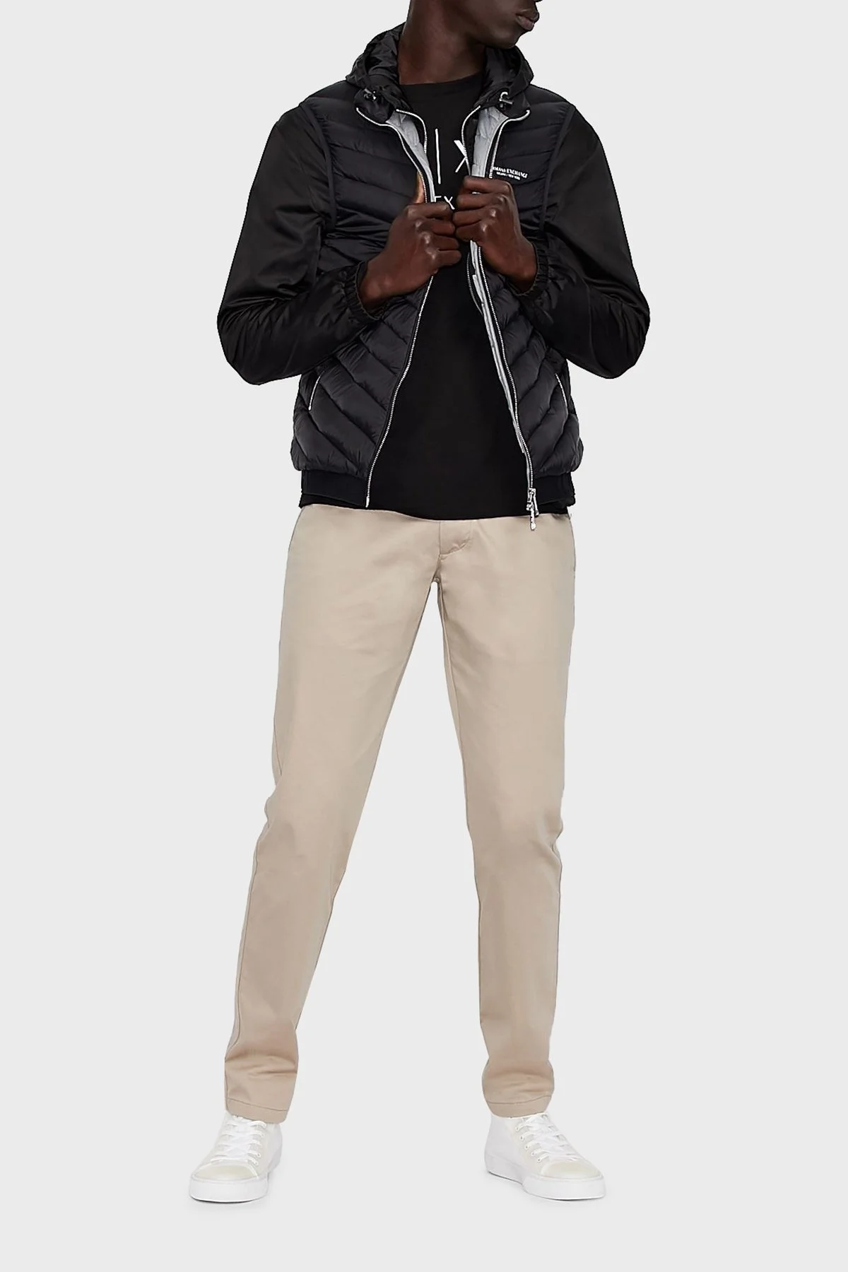 Armani Exchange Ördek Tüyü Dolgulu Dik Yaka Şişme Erkek Yelek 8NZQ52 ZNW3Z 0217 SİYAH - 3