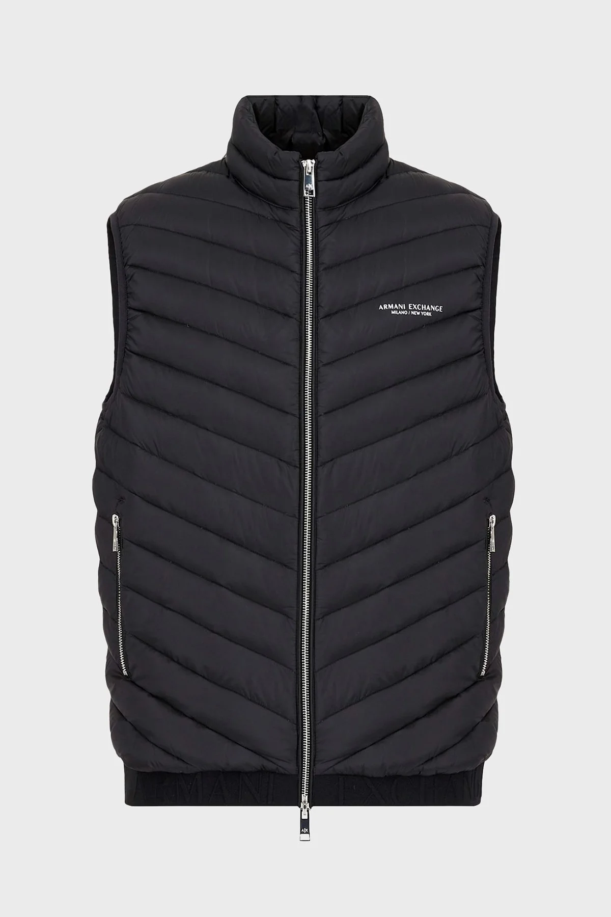 Armani Exchange Ördek Tüyü Dolgulu Dik Yaka Şişme Erkek Yelek 8NZQ52 ZNW3Z 0217 SİYAH - 5