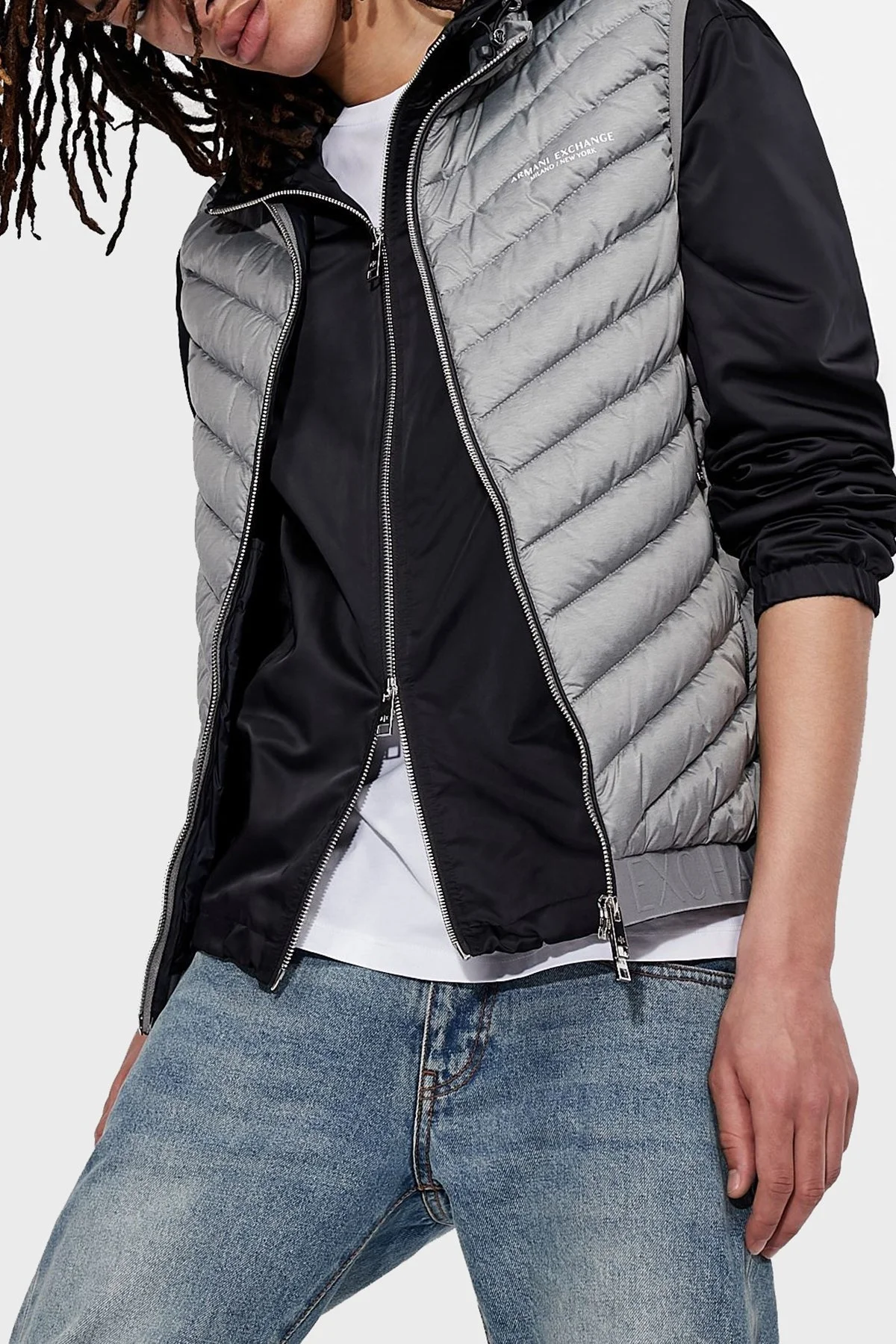 Armani Exchange Ördek Tüyü Dolgulu Regular Fit Şişme Erkek Yelek 8NZQ52 ZNW3Z 0902 GRİ - 2