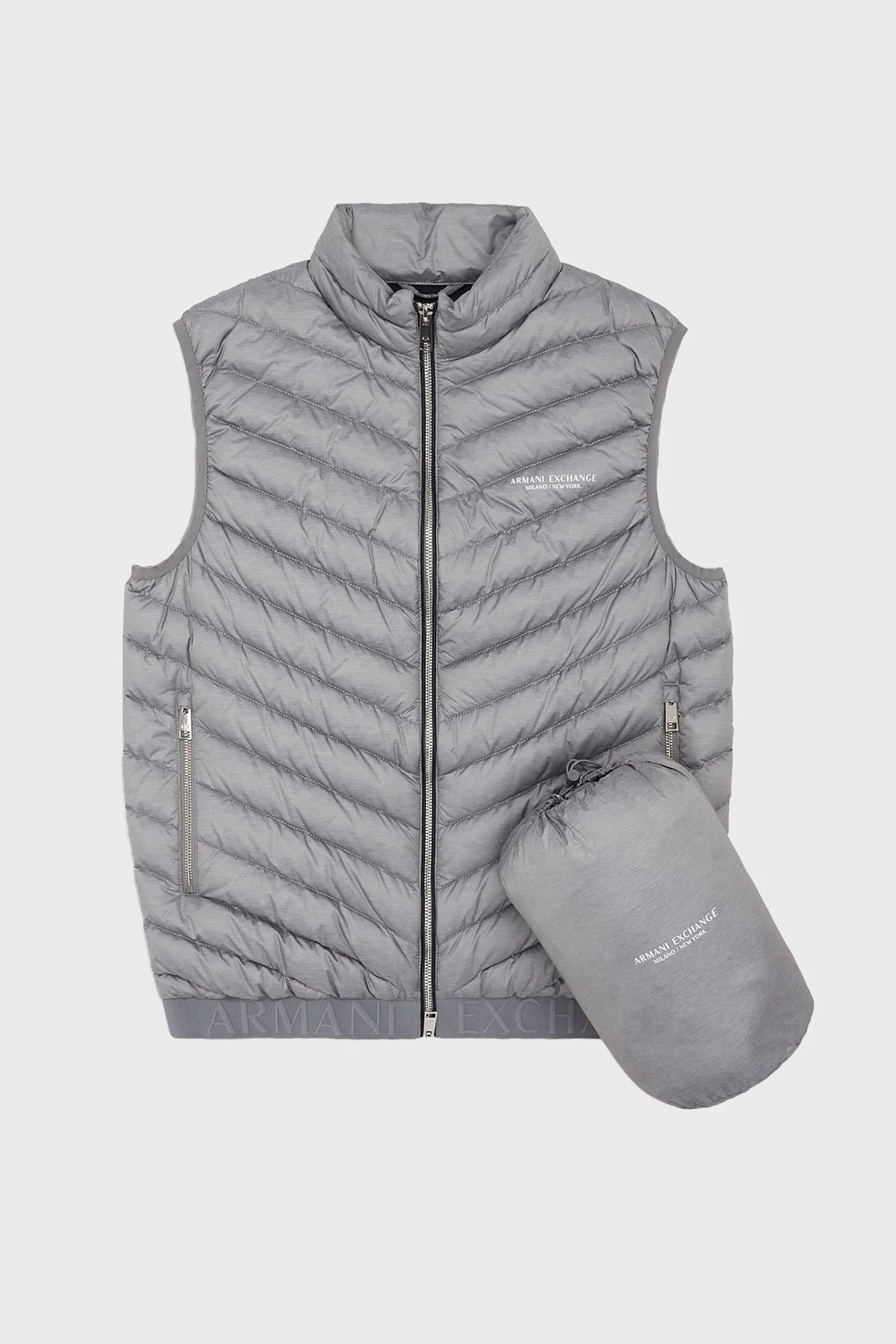 Armani Exchange Ördek Tüyü Dolgulu Regular Fit Şişme Erkek Yelek 8NZQ52 ZNW3Z 0902 GRİ - 6