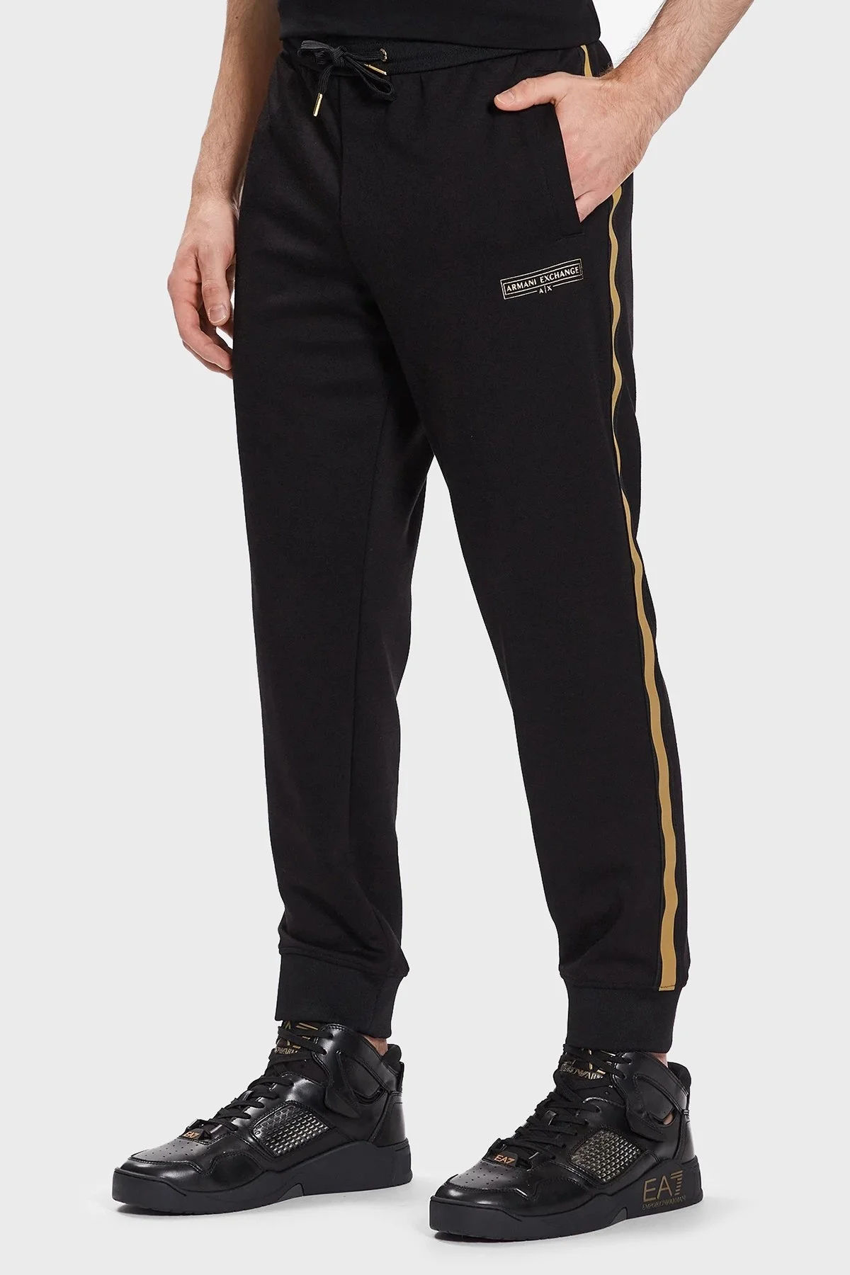 Armani Exchange Esnek Regular Fit Jogger Spor Erkek Pantolon 3RZPRA Z9N1Z 1200 SİYAH - 1