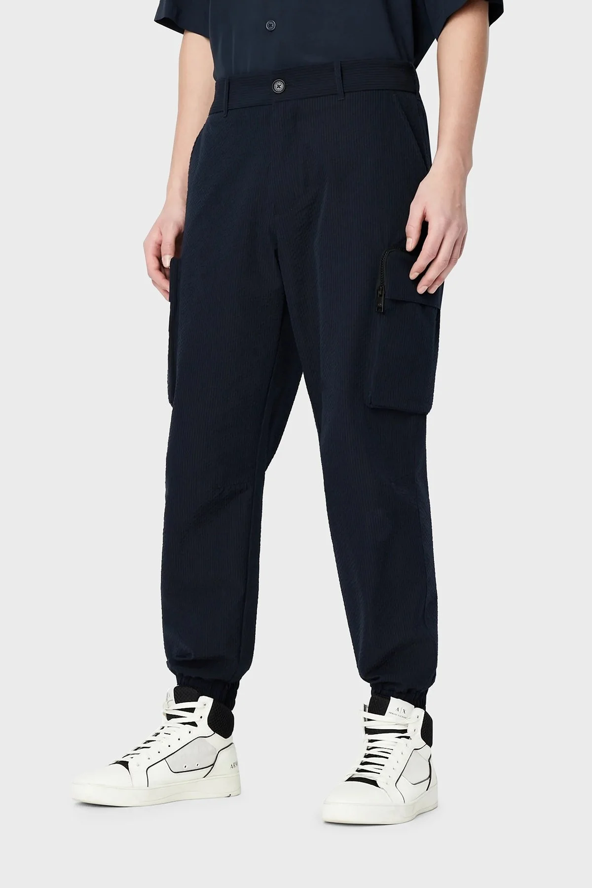 Armani Exchange Esnek Yüksek Bel Regular Fit Jogger Kargo Erkek Pantolon 3RZP23 ZN1AZ 1510 LACİVERT - 1