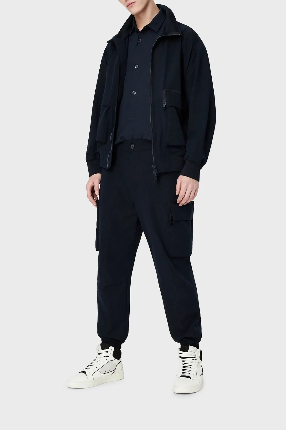 Armani Exchange Esnek Yüksek Bel Regular Fit Jogger Kargo Erkek Pantolon 3RZP23 ZN1AZ 1510 LACİVERT - 3