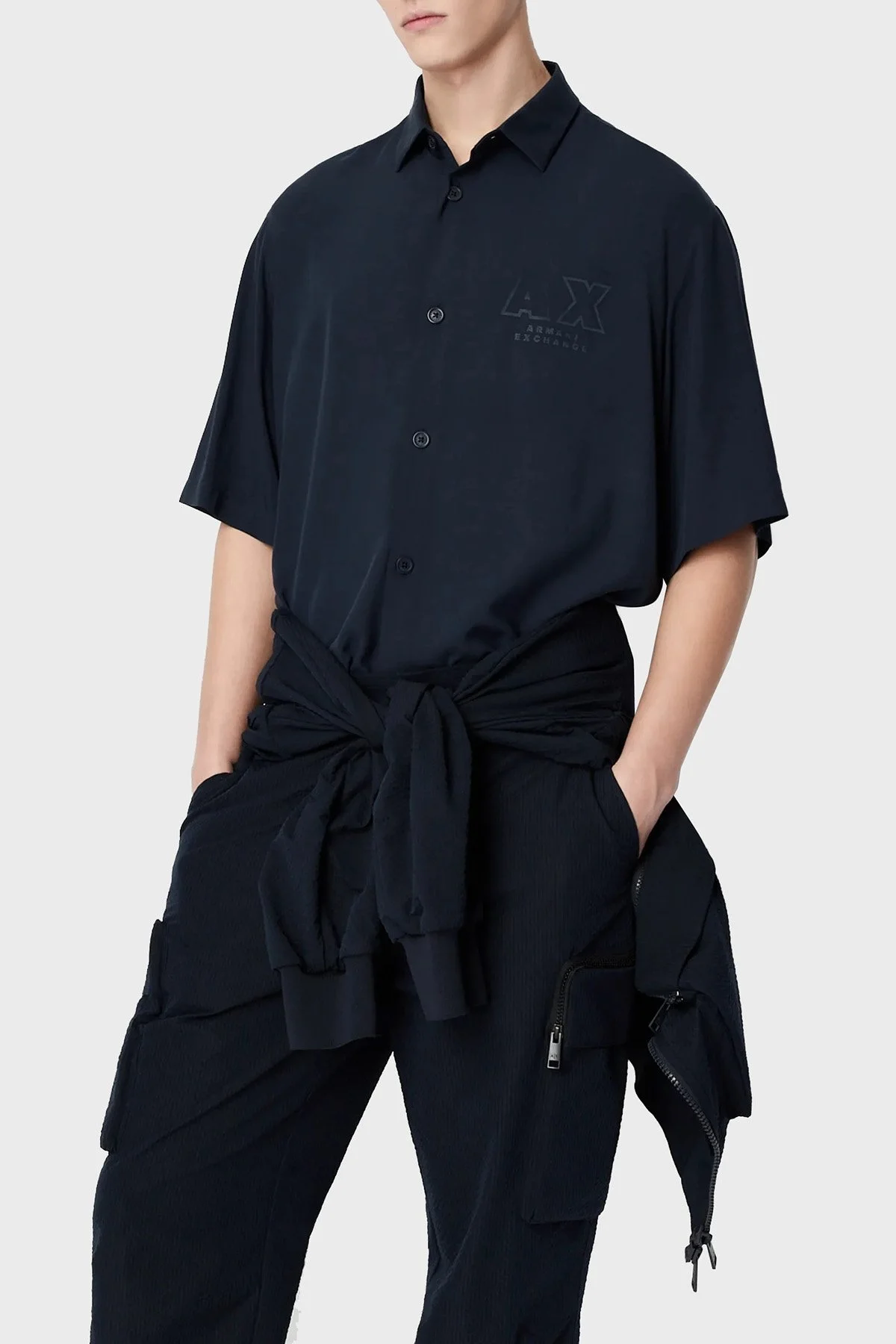 Armani Exchange Esnek Yüksek Bel Regular Fit Jogger Kargo Erkek Pantolon 3RZP23 ZN1AZ 1510 LACİVERT - 4