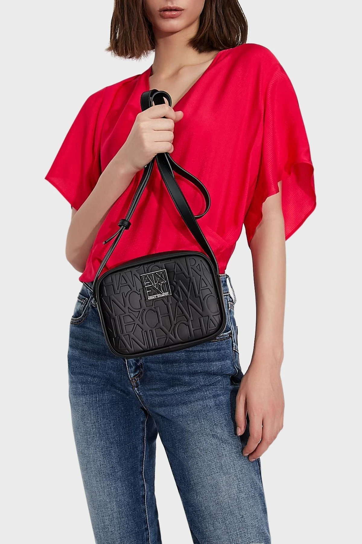 Armani Exchange Fermuarlı Ayarlanabilir Çapraz Askılı Bayan Çanta 942733 CC793 00020 SİYAH - 3