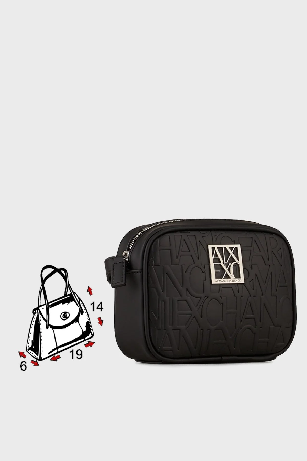 Armani Exchange Fermuarlı Ayarlanabilir Çapraz Askılı Bayan Çanta 942733 CC793 00020 SİYAH - 7