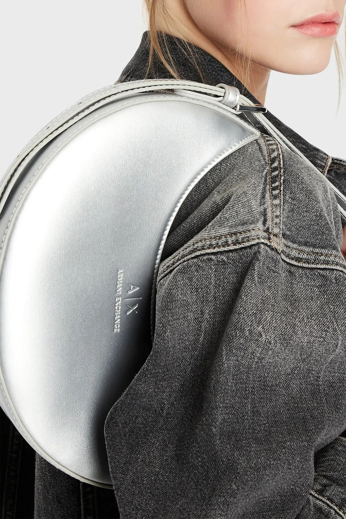 Armani Exchange Fermuarlı Çıkarılabilir Askılı Bayan Çanta 942887 3R785 09117 GRİ - 2