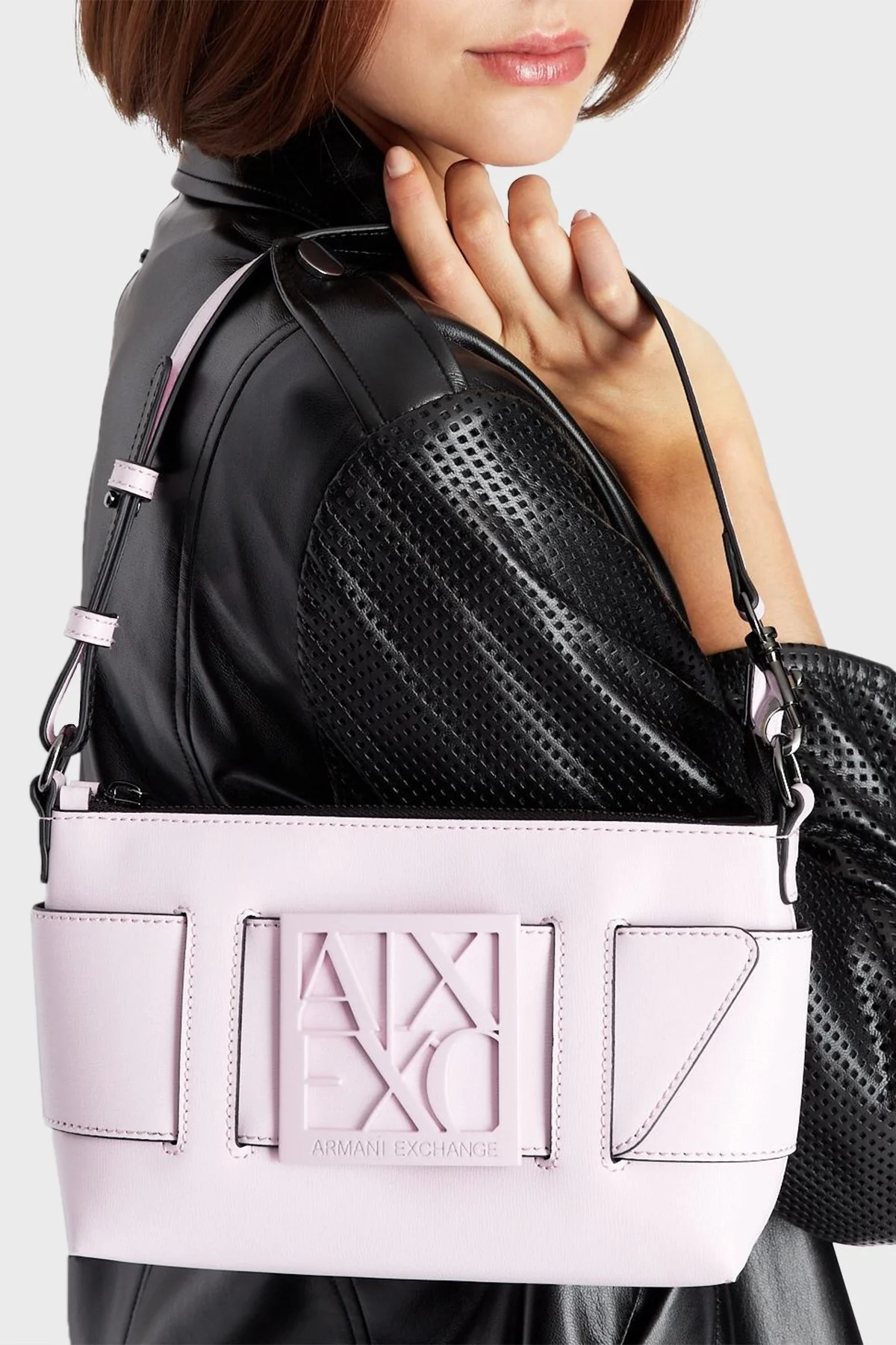 Armani Exchange Fermuarlı Çıkarılabilir Askılı Bayan Çanta 942907 0A874 18070 PEMBE - 2