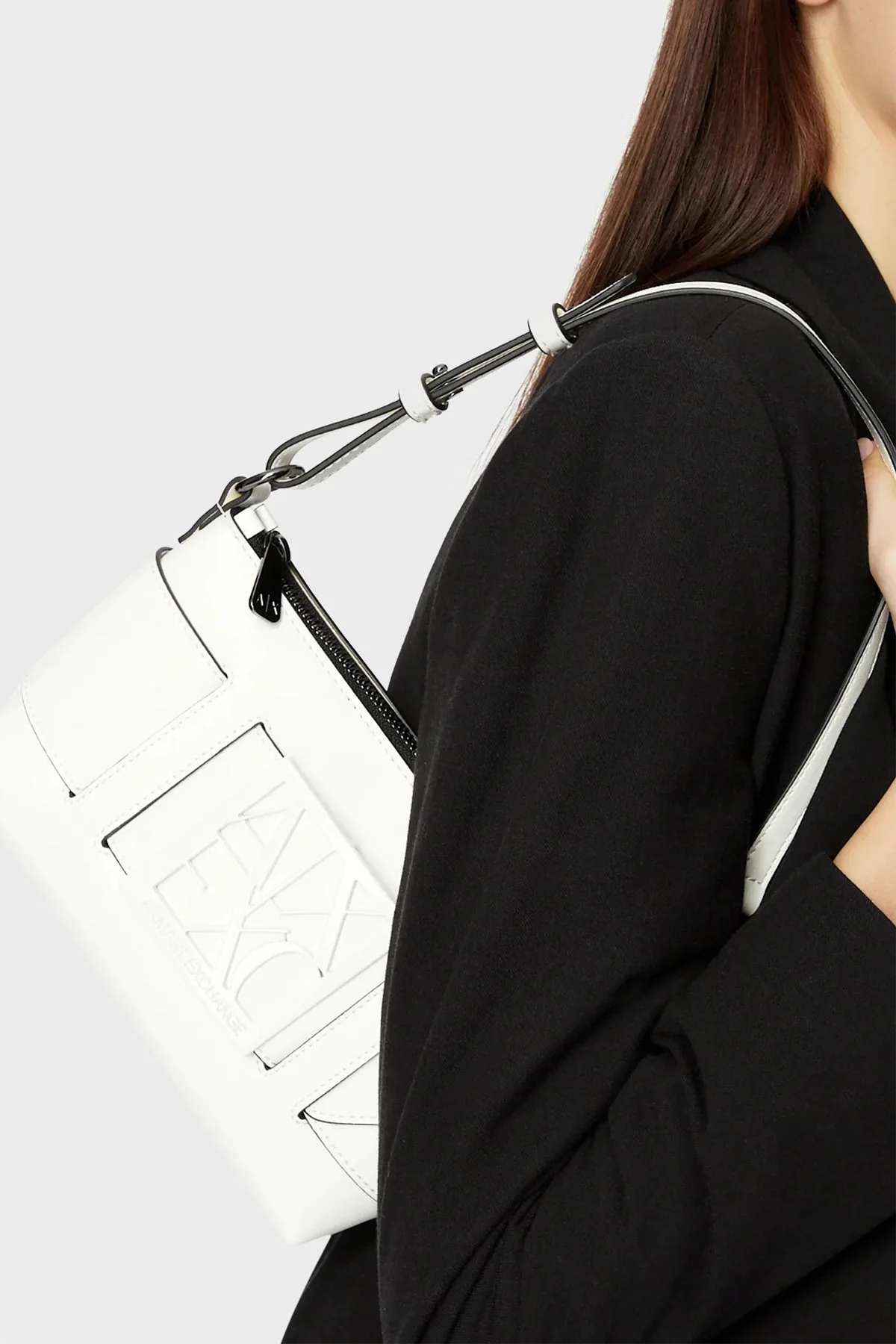 Armani Exchange Fermuarlı Çıkarılabilir Askılı Bayan Çanta 942907 0A874 26410 BEYAZ - 2