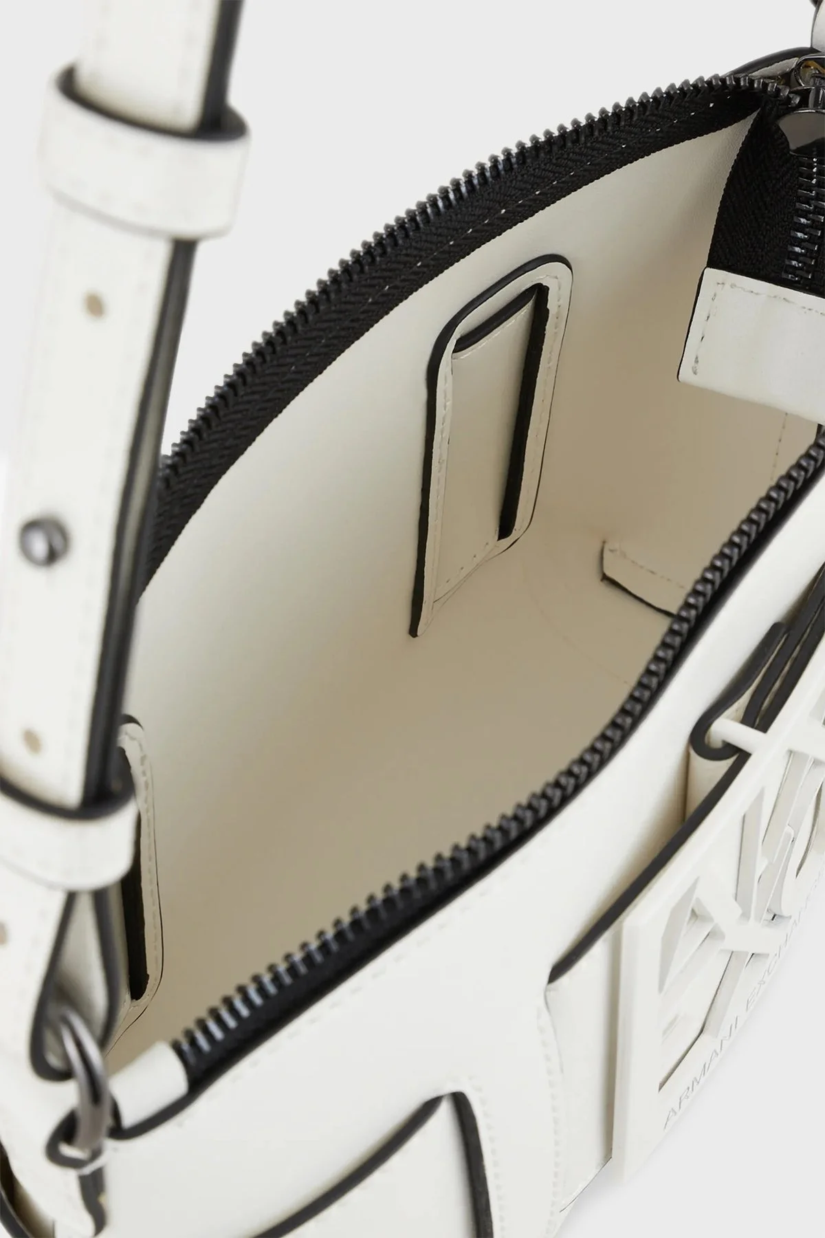 Armani Exchange Fermuarlı Çıkarılabilir Askılı Bayan Çanta 942907 0A874 26410 BEYAZ - 4