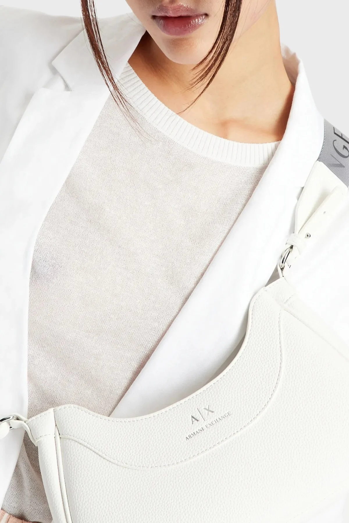 Armani Exchange Fermuarlı Çıkarılabilir Omuz Askılı Bayan Çanta 942883 CC783 00010 BEYAZ - 2