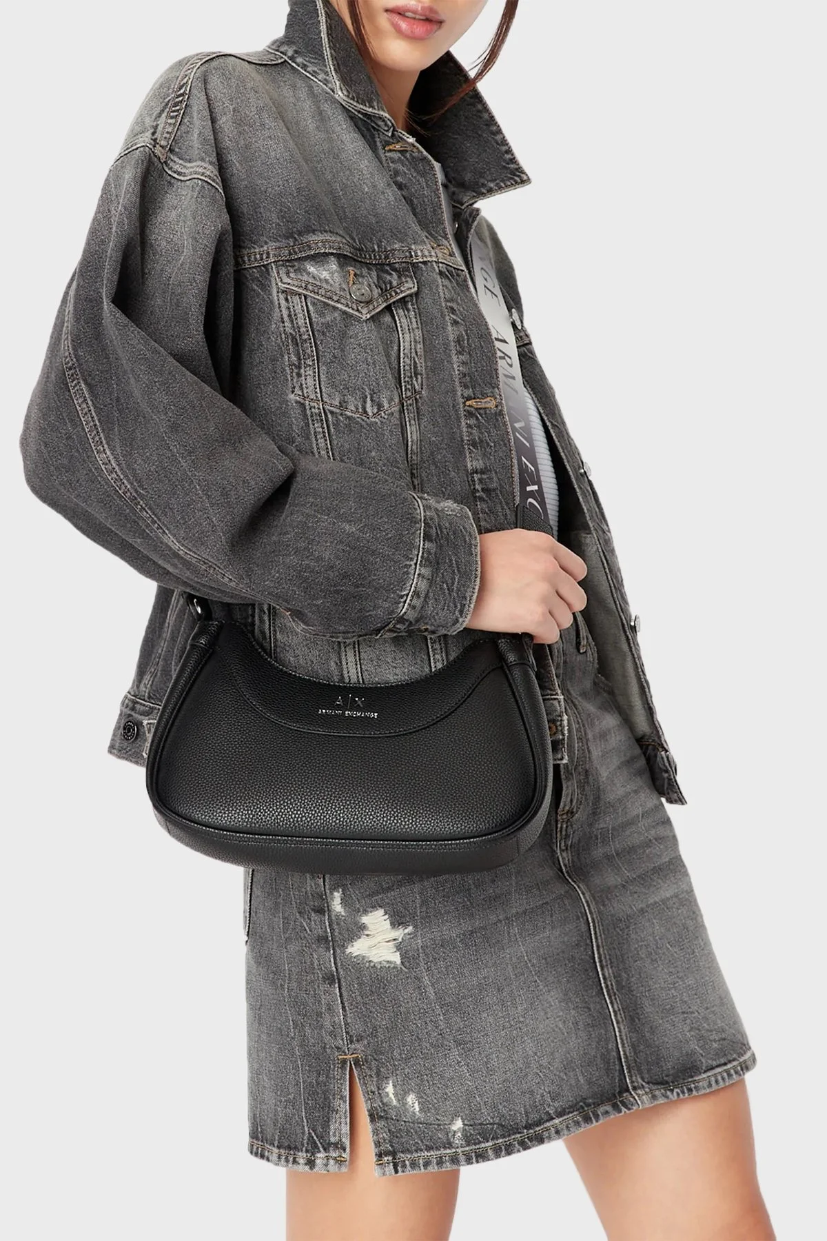 Armani Exchange Fermuarlı Çıkarılabilir Omuz Askılı Kadın Çanta 942883 CC783 00020 SİYAH - 2