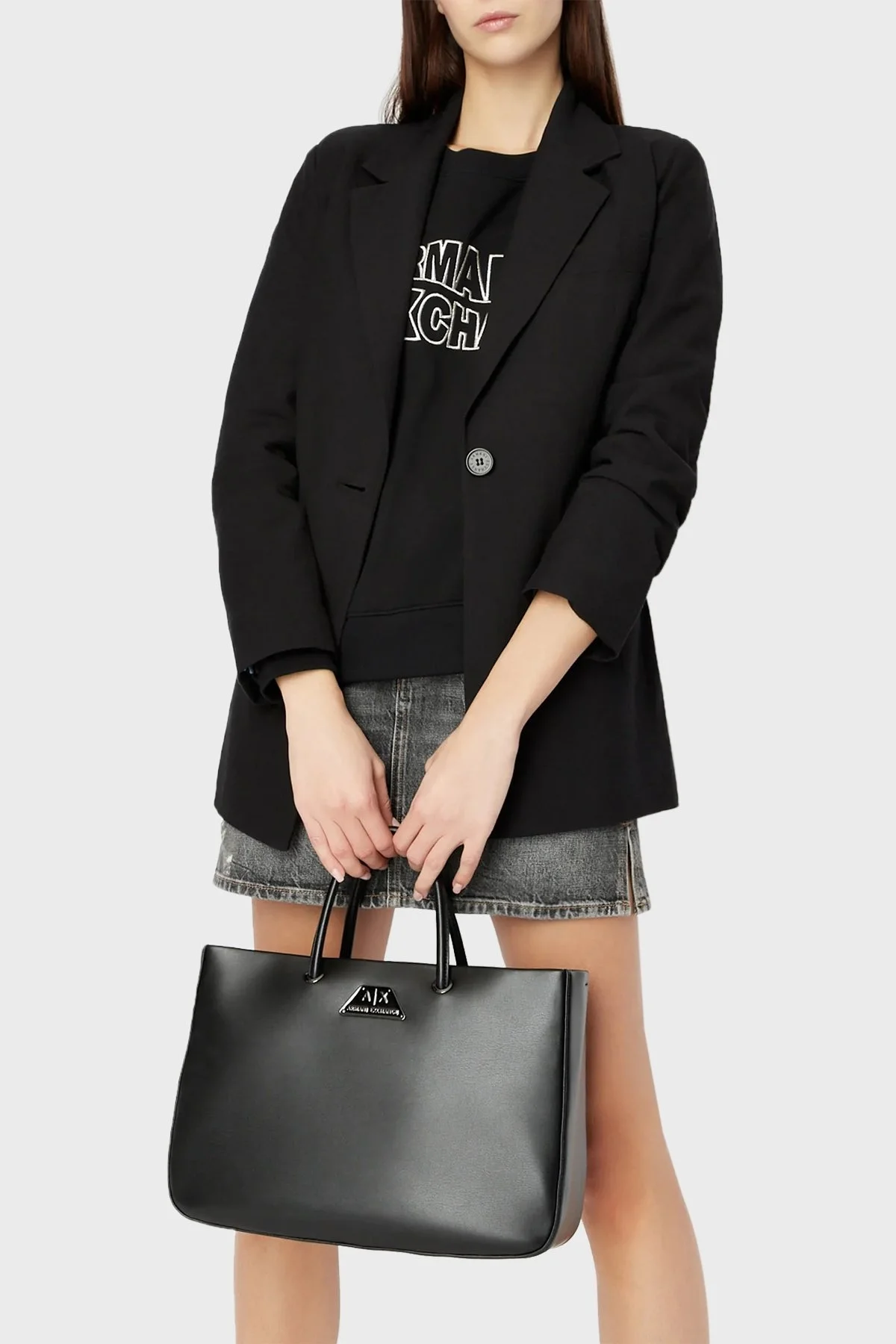 Armani Exchange Fermuarlı Çıkarılabilir Uzatma Askılı Bayan Çanta 942903 3R784 00020 SİYAH - 2