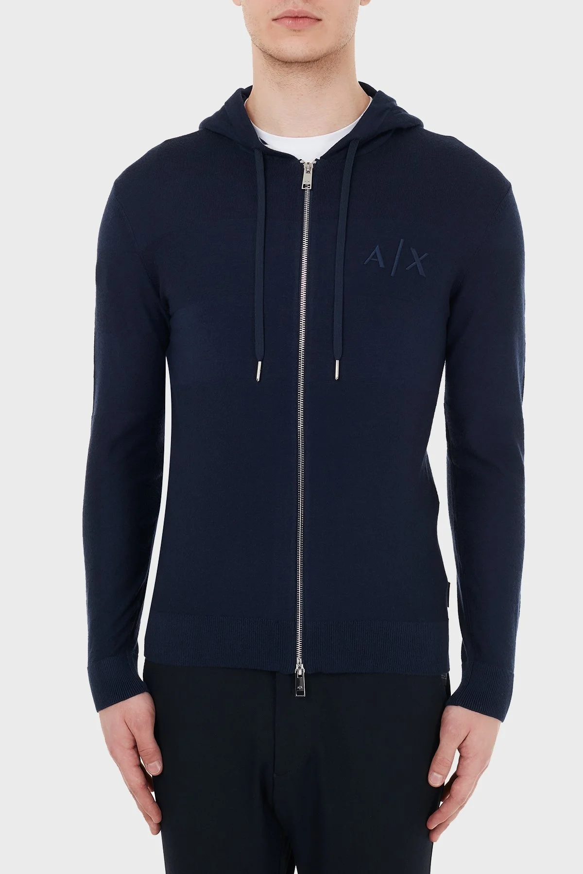 Armani Exchange Fermuarlı Kapüşonlu Erkek Hırka 6HZE4B ZMZ4Z 1510 LACİVERT - 1