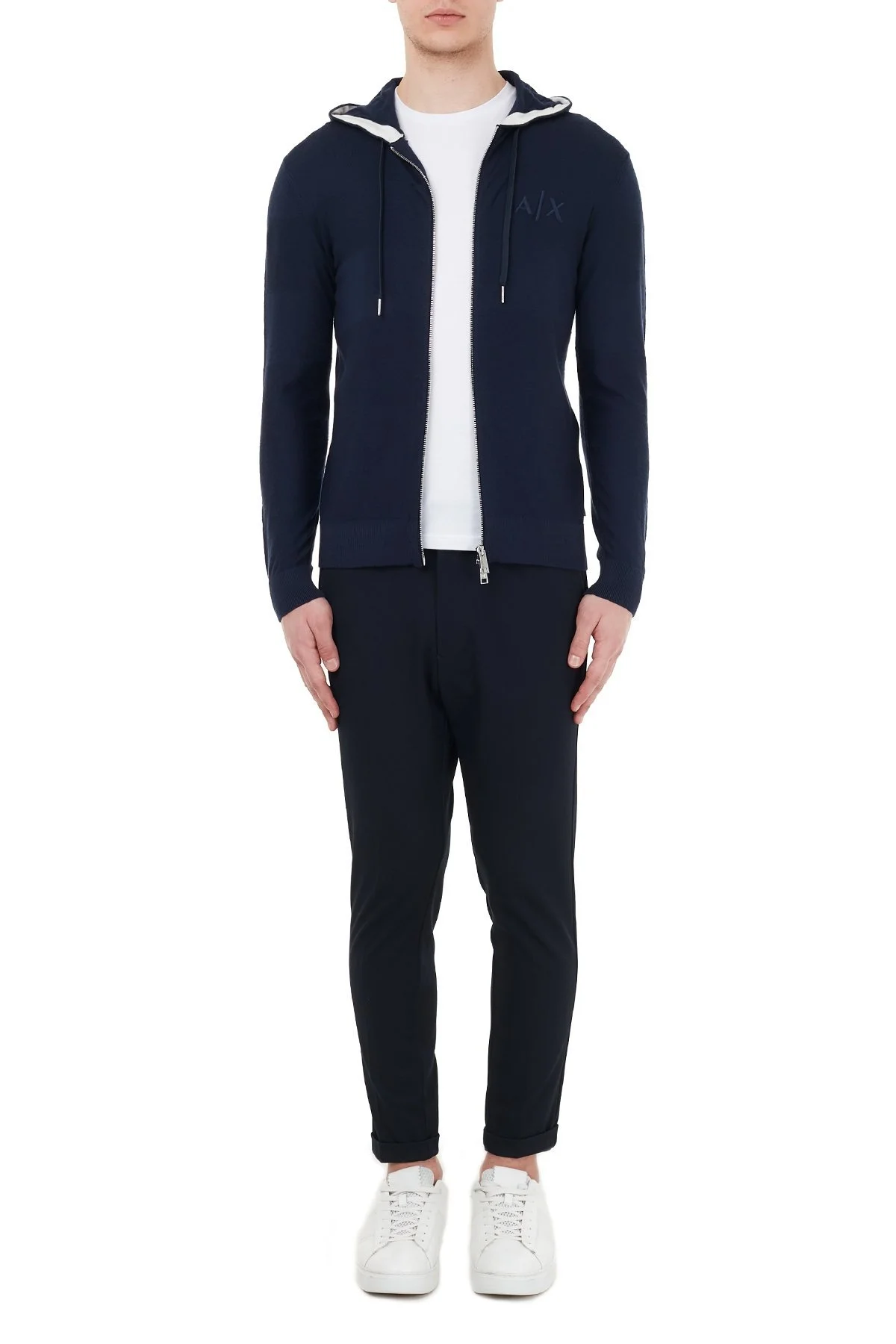 Armani Exchange Fermuarlı Kapüşonlu Erkek Hırka 6HZE4B ZMZ4Z 1510 LACİVERT - 5